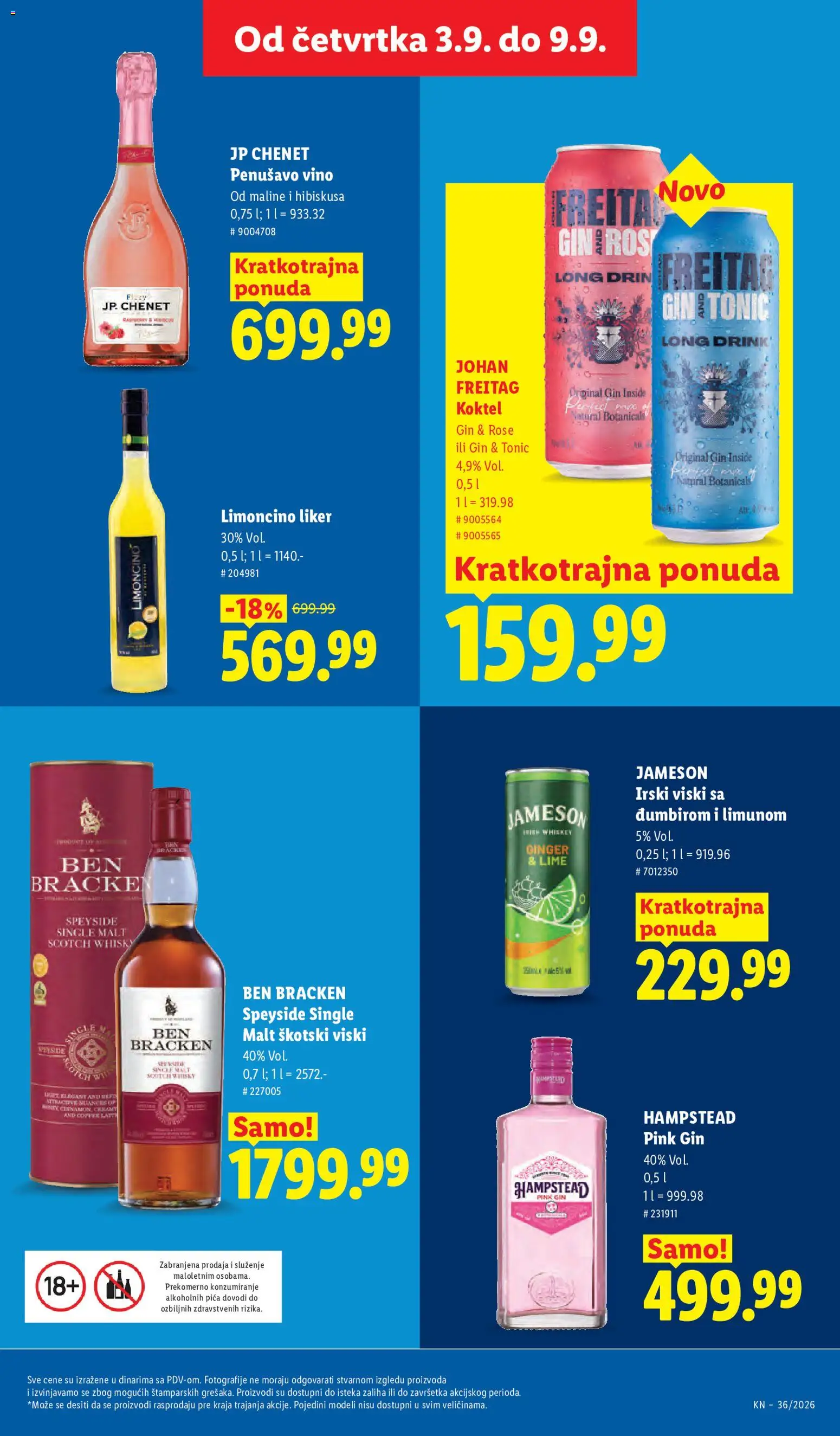 Lidl katalog - važi od 03.09.2026 | Strana: 71 | Proizvode: Liker, Jameson, Viski, Tonic