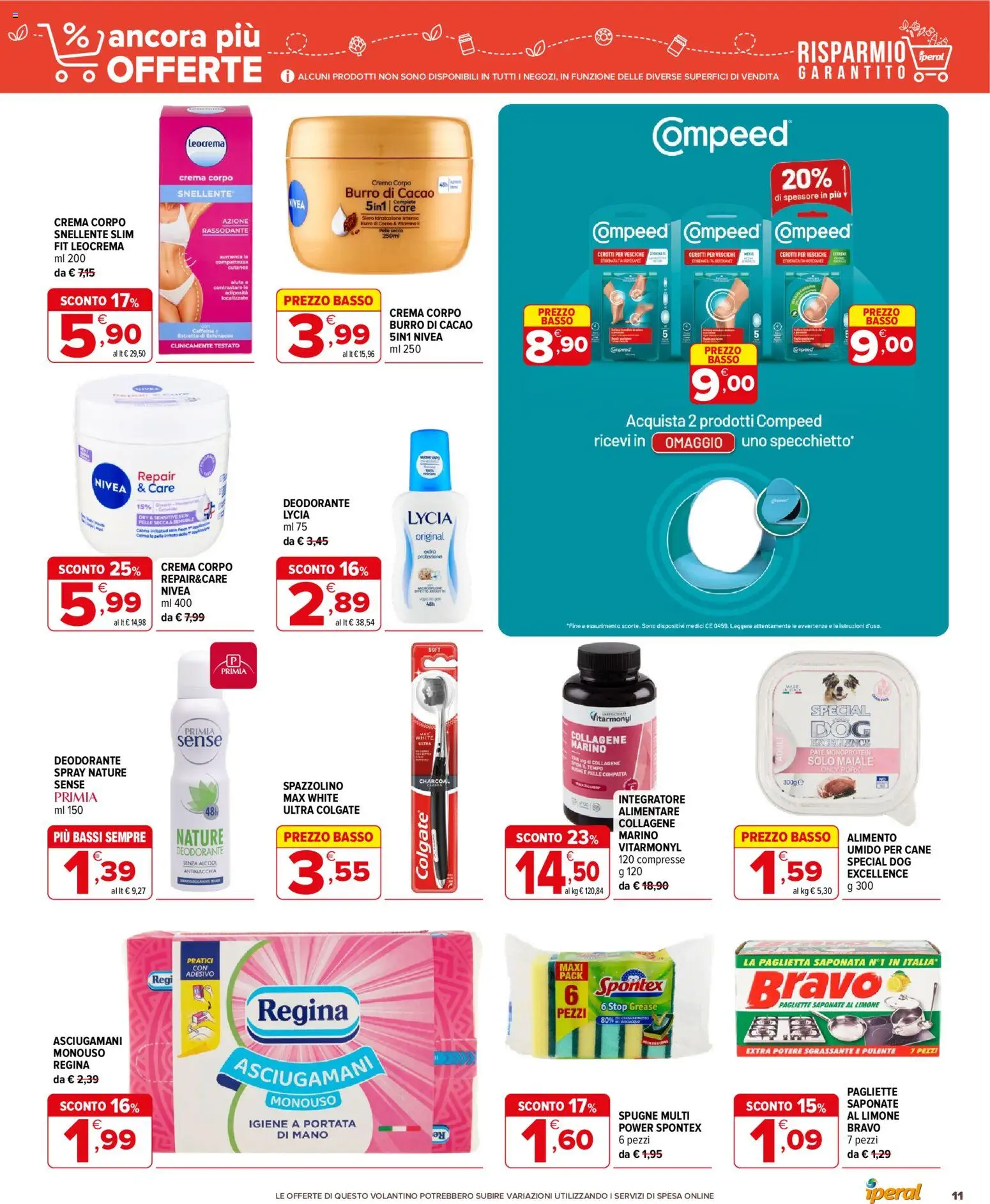 Volantino Iperal del 19/08/2026 | Pagina: 11 | Prodotti: Crema, Paté, Spazzolino, Burro di cacao