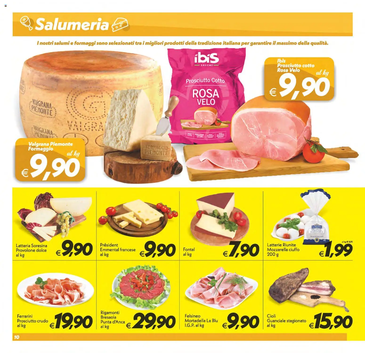Volantino SuperConveniente del 13/10/2026 | Pagina: 10 | Prodotti: Provolone, Bresaola, Mozzarella, Emmental