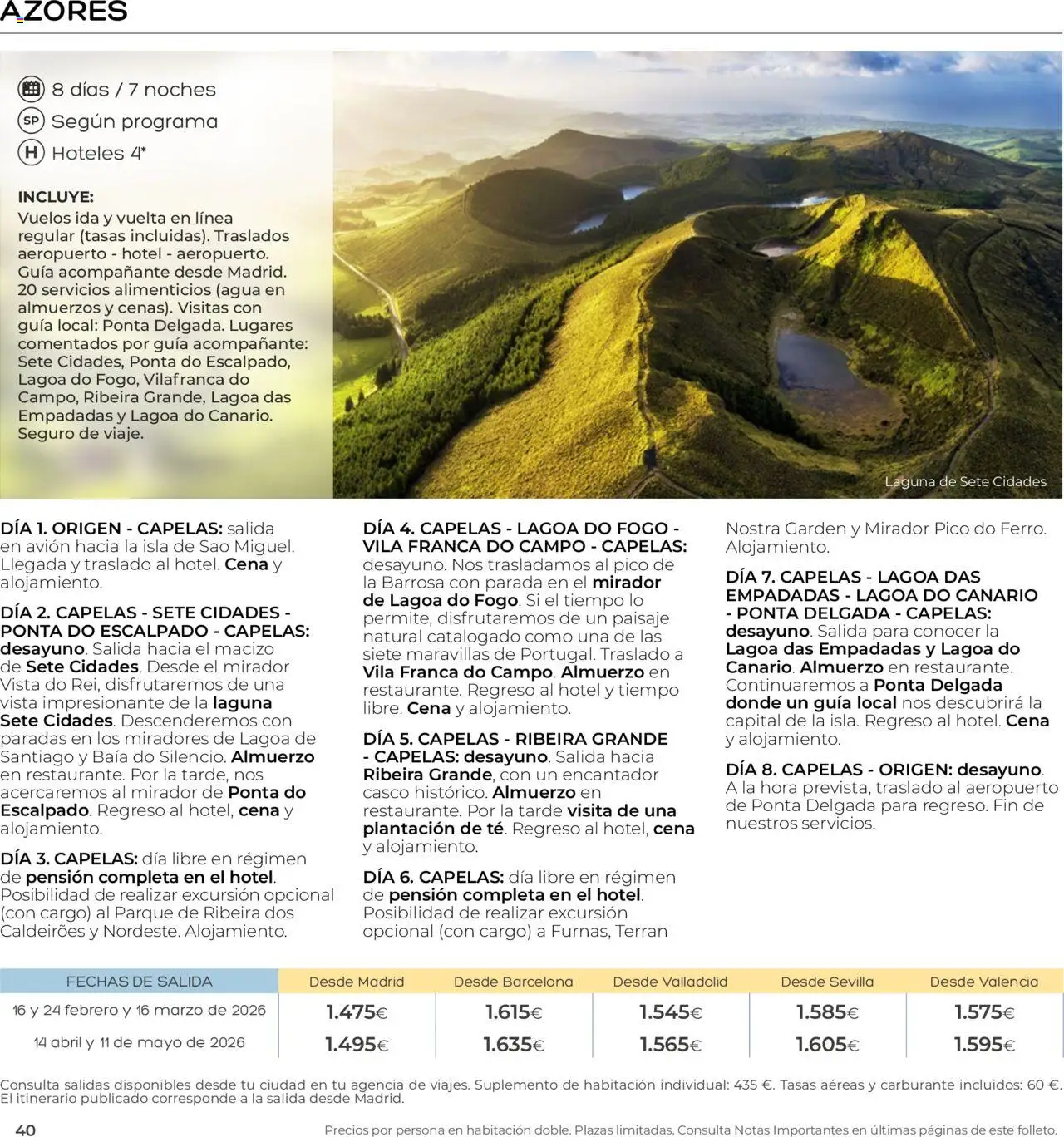 Viajes El Corte Inglés - Club de Vacaciones - Vacaciones Económicas Personalizado │ válido desde el 01/09/2025 | Página: 40 | Productos: Agua