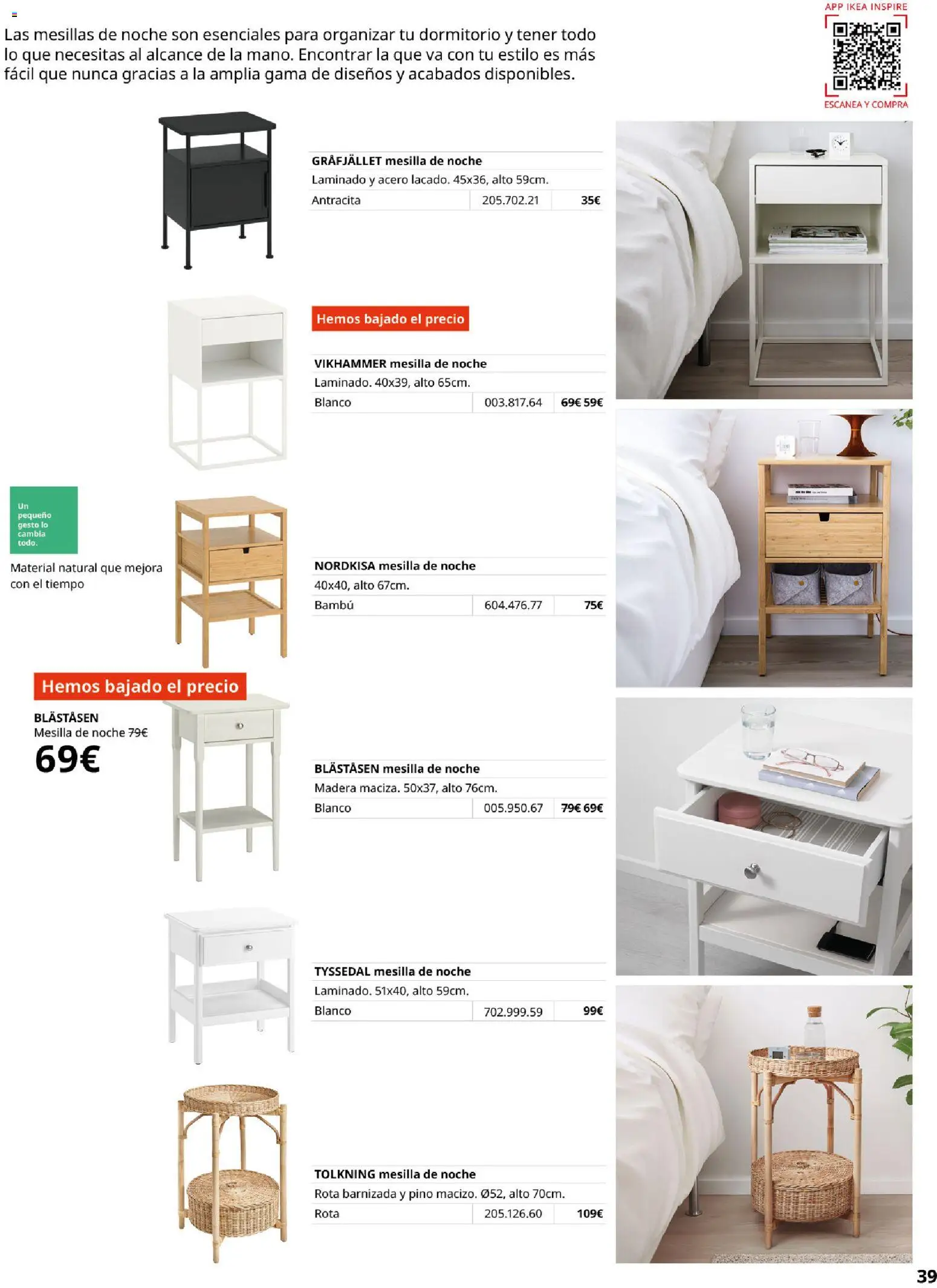IKEA - Muebles para el dormitorio │ válido desde el 01/09/2026 | Página: 39 | Productos: Mesilla de noche