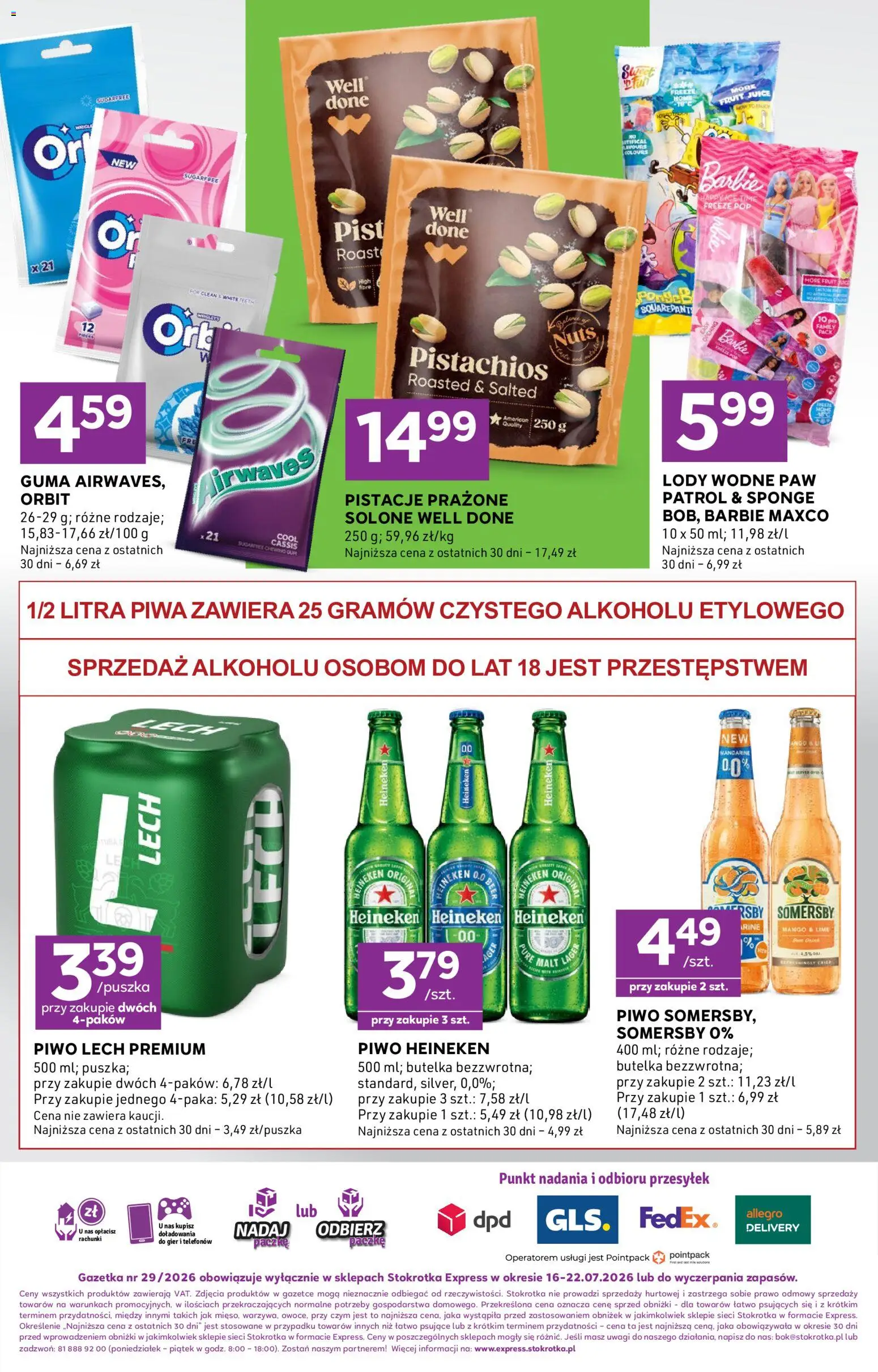 Stokrotka gazetka - Express od 16.07.2026 | Strona: 7 | Produkty: Mango, Piwo, Somersby, Lody