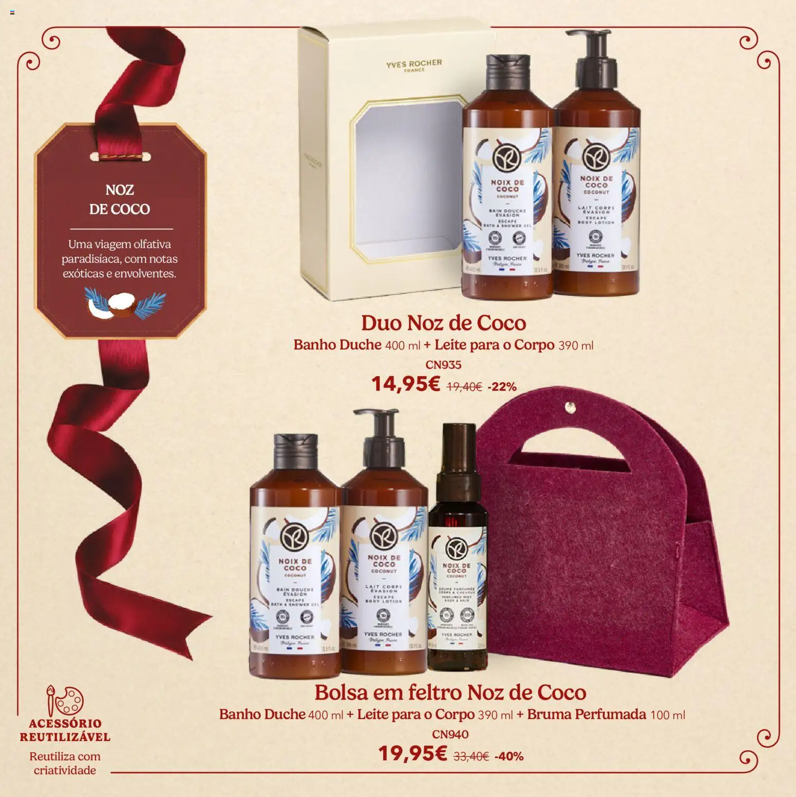 Yves Rocher Catálogo de natal │ válido de 21/10/2026 | Página: 64 | Produtos: Bolsa, Leite, Banho, Coco