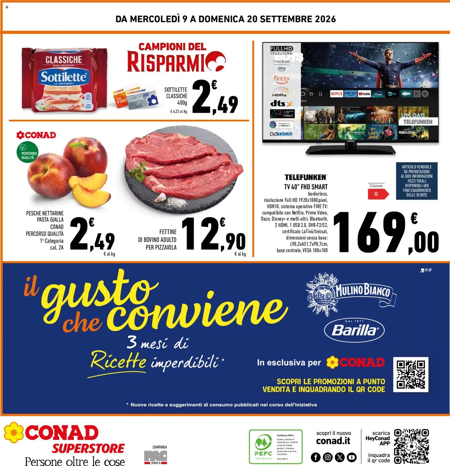 Volantino Conad del 09/09/2026 | Pagina: 32 | Prodotti: Pasta, Nettarine, USB, Pesche