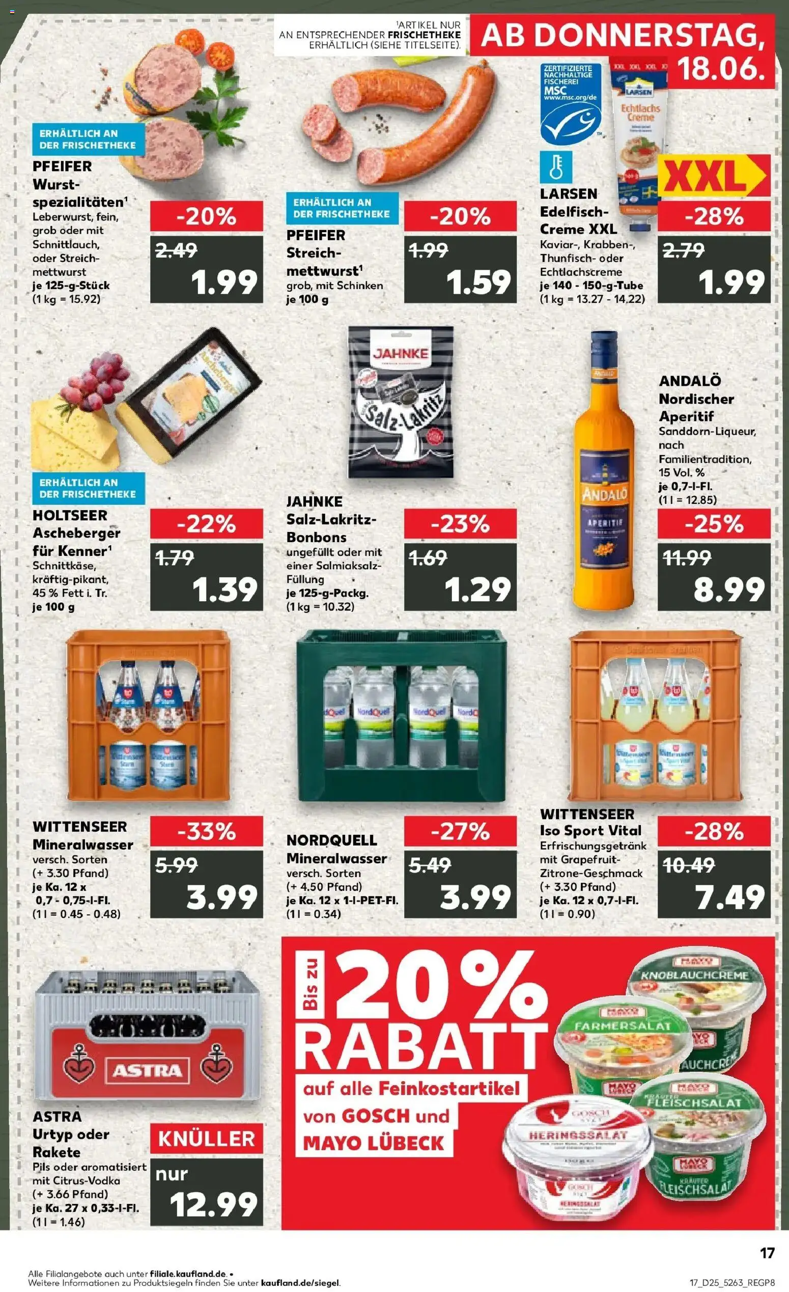 Kaufland Prospekt Flensburg – gültig ab 14.06.2026 | Seite: 26 | Produkte: Mineralwasser, Grapefruit, Wurst, Schinken