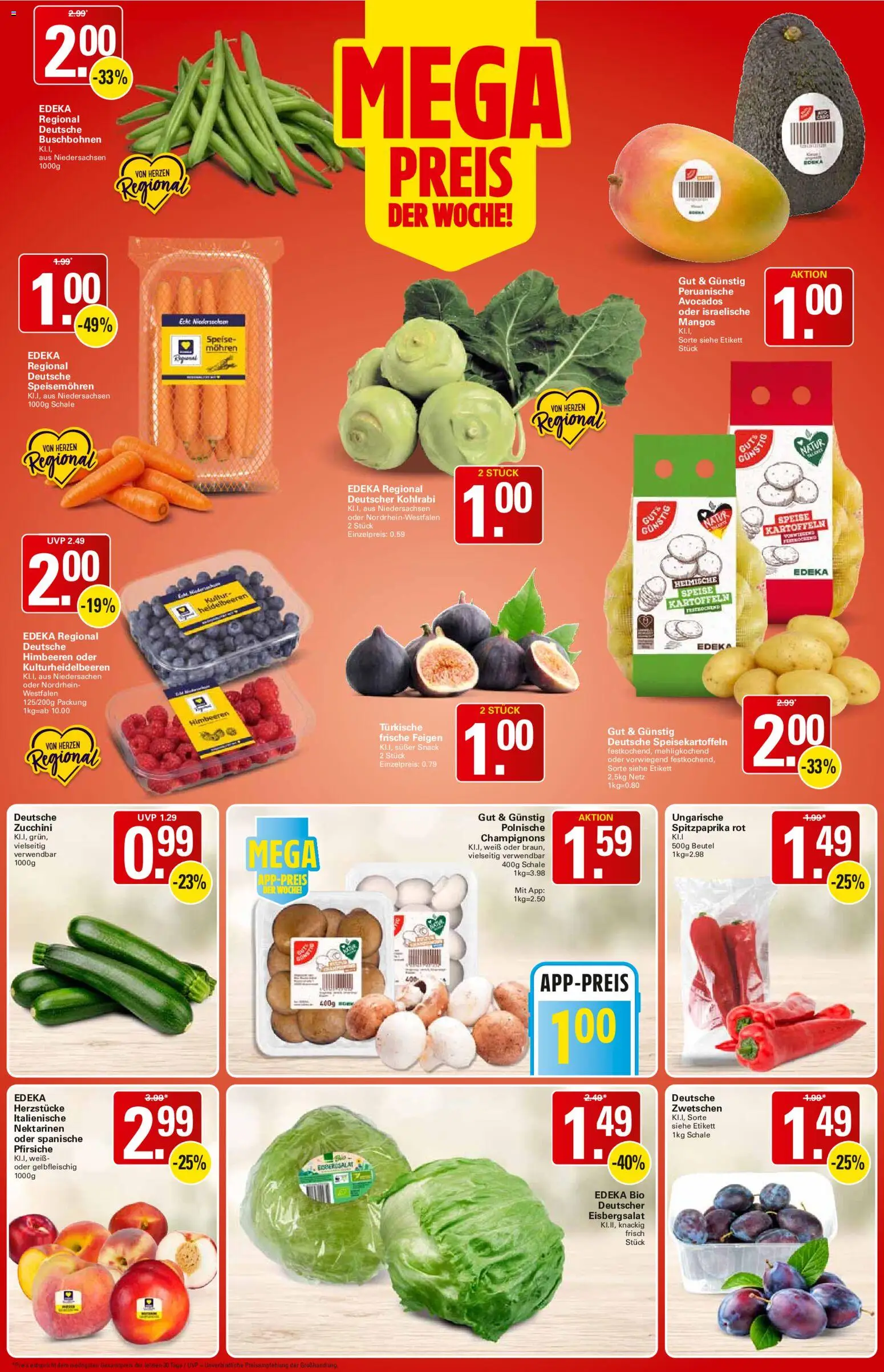 WEZ Prospekt – gültig ab 24.08.2026 | Seite: 2 | Produkte: Nektarinen, Eisbergsalat, Mohren, Kartoffeln