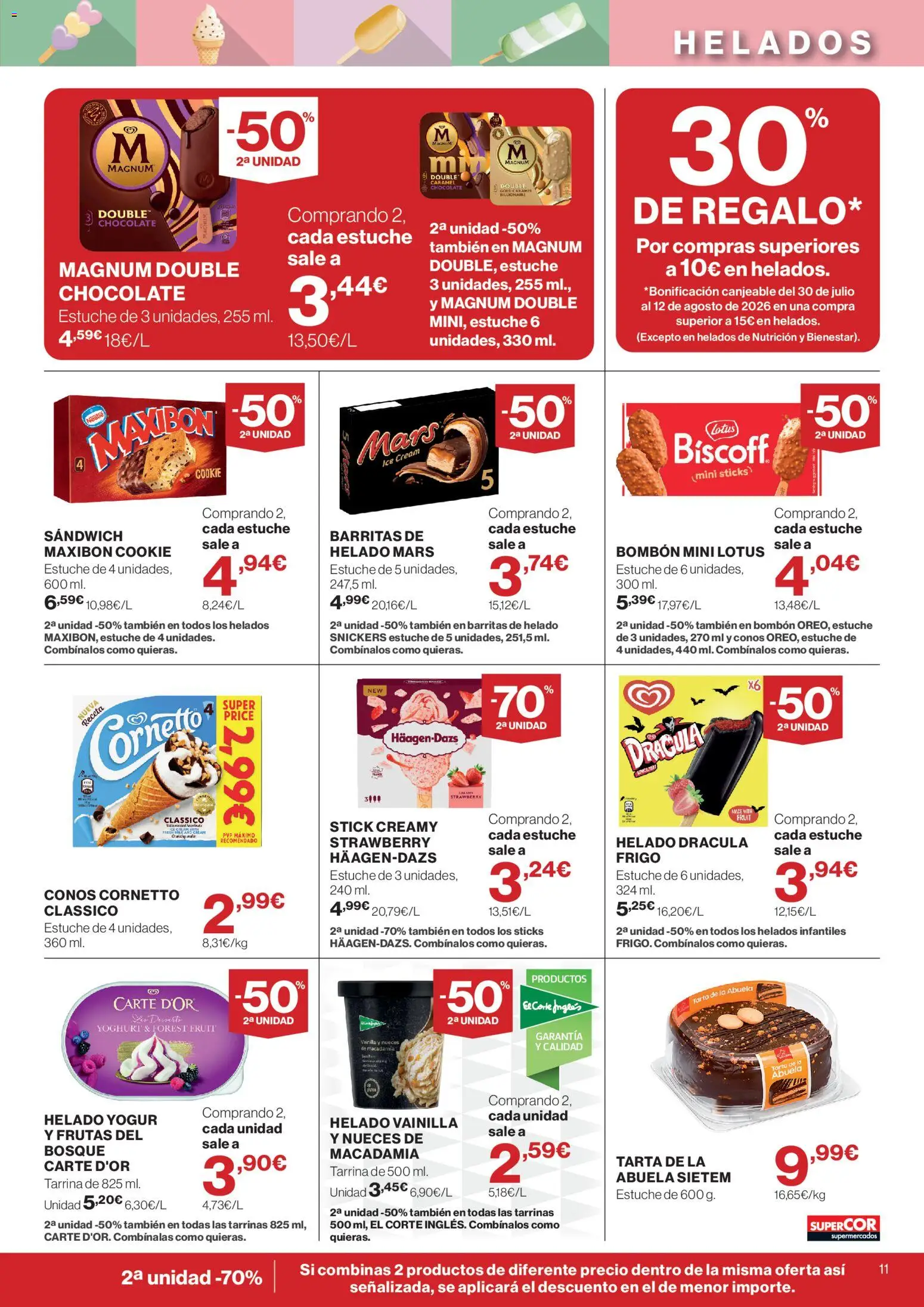 Supercor folleto │ válido desde el 16/07/2026 | Página: 11 | Productos: Yogur, Chocolate, Helado