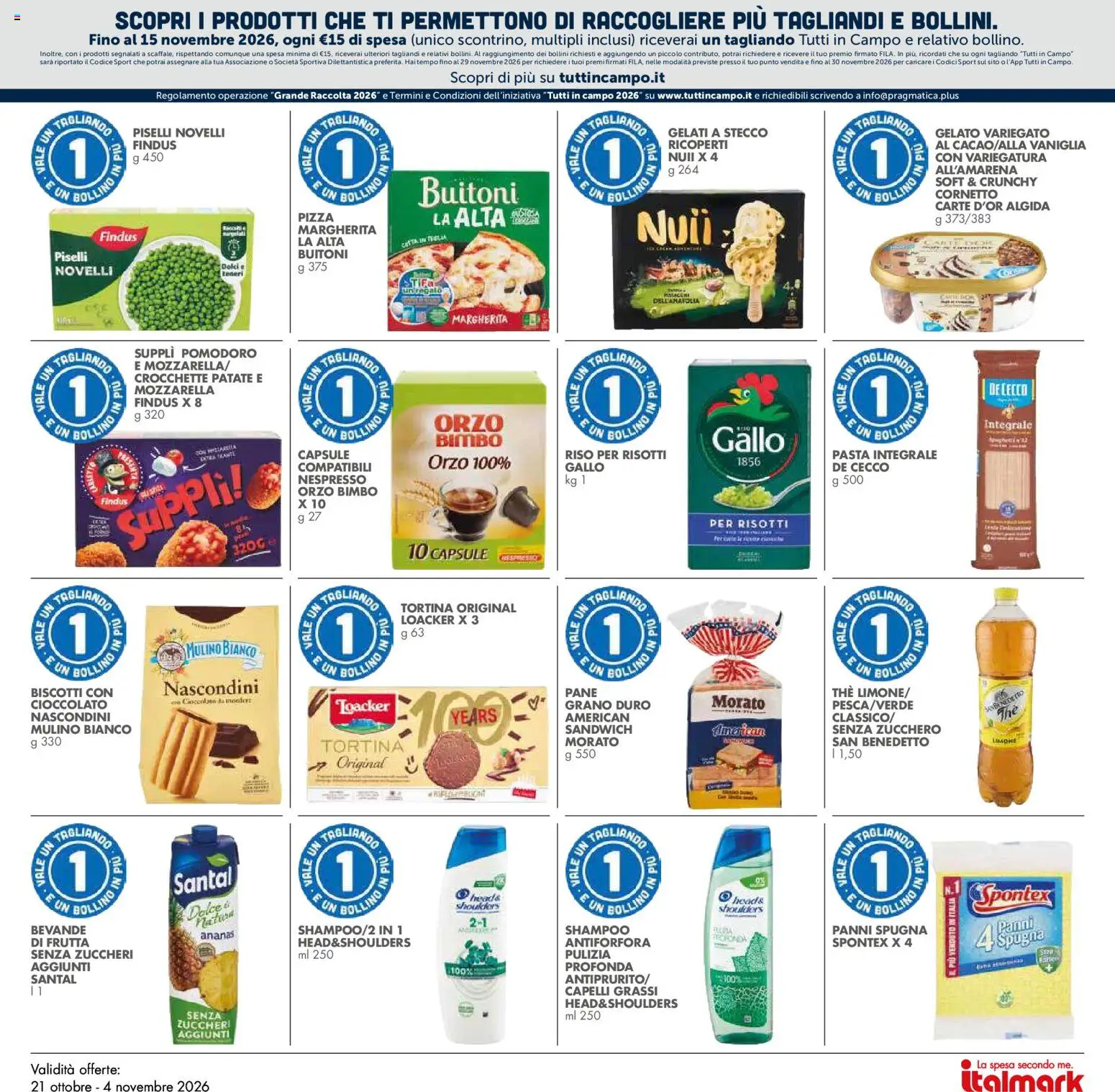 Volantino Italmark del 21/10/2026 | Pagina: 26 | Prodotti: Pane, Riso, Gelato, Limone