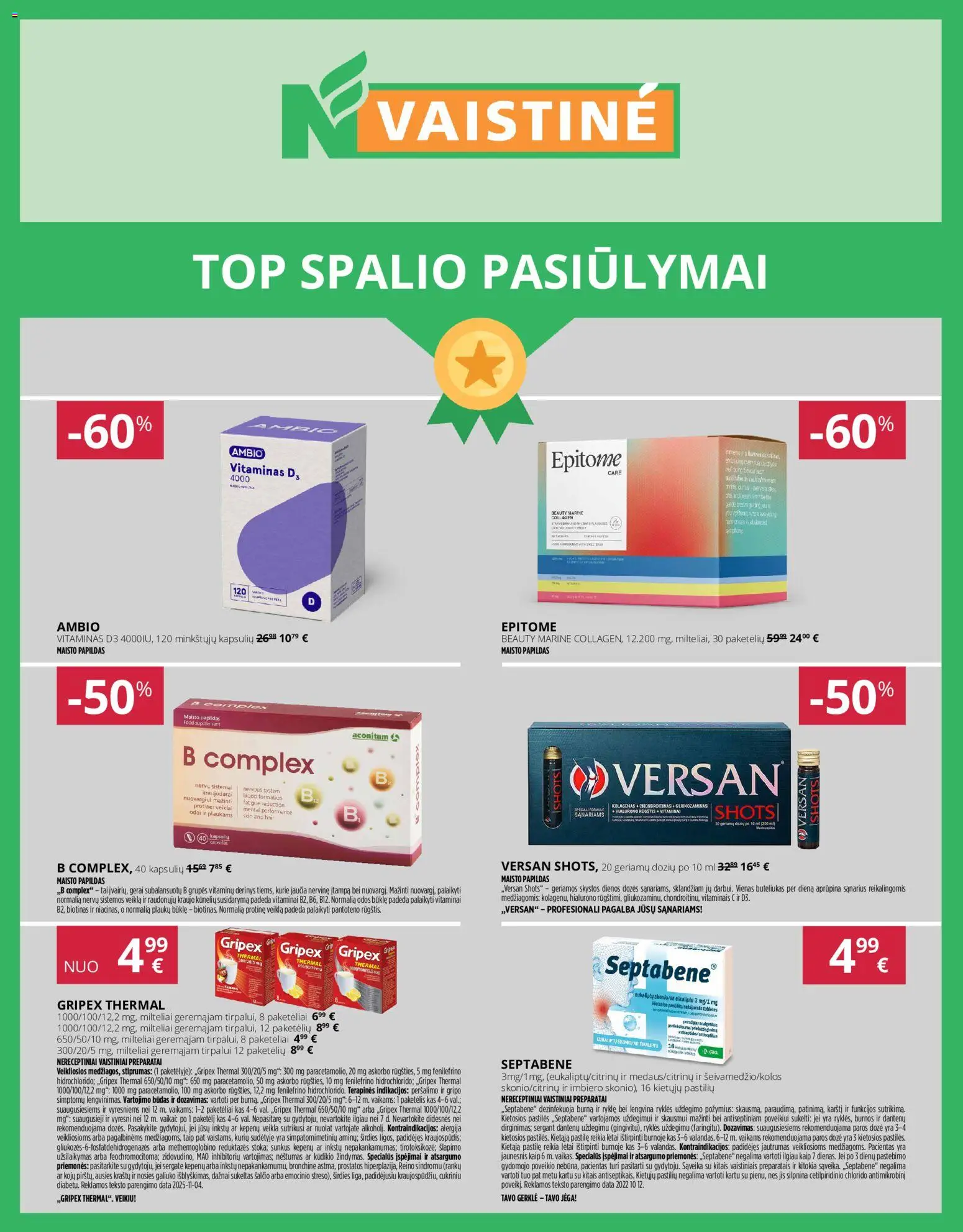 Norfa vaistinė akcijos nuo 2026.10.01 | Puslapis: 1