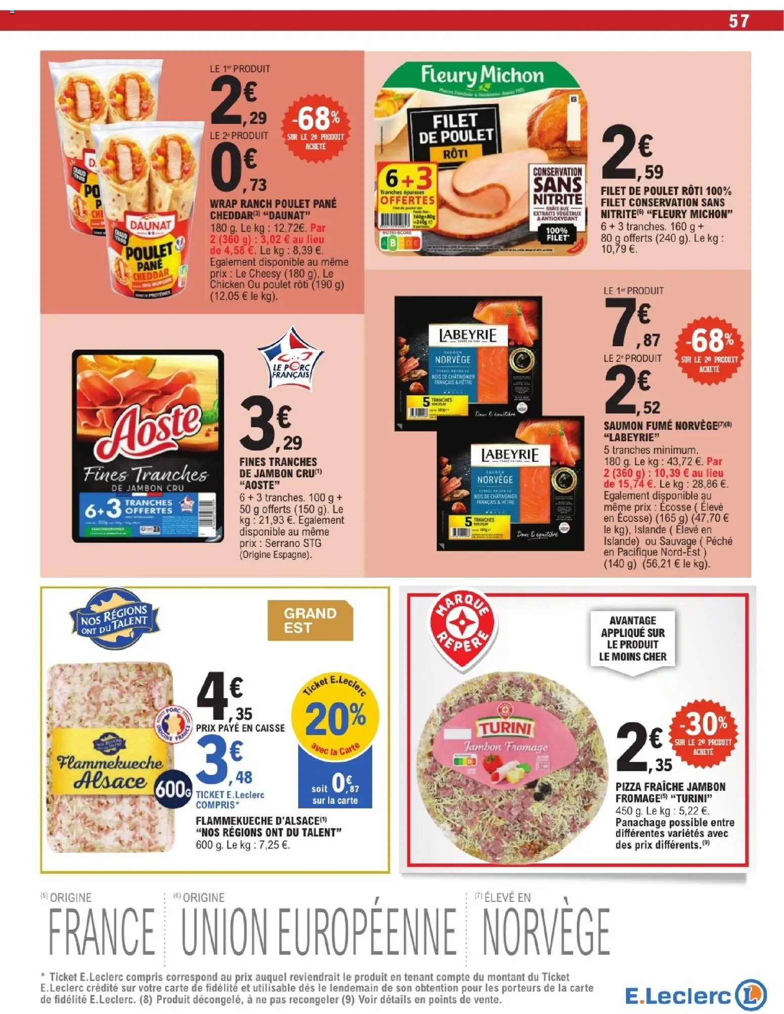 {H1} | Page: 57 | Produits: Jambon Cru, Pizza, Porc, Cheddar