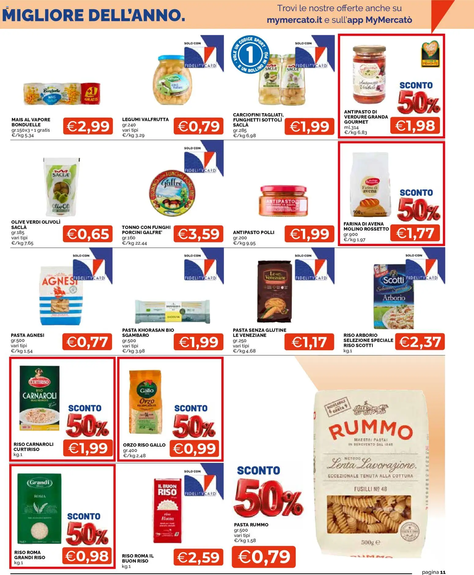Volantino Mercatò del 03/09/2026 | Pagina: 11 | Prodotti: Riso Carnaroli, Riso, Pasta, Tonno