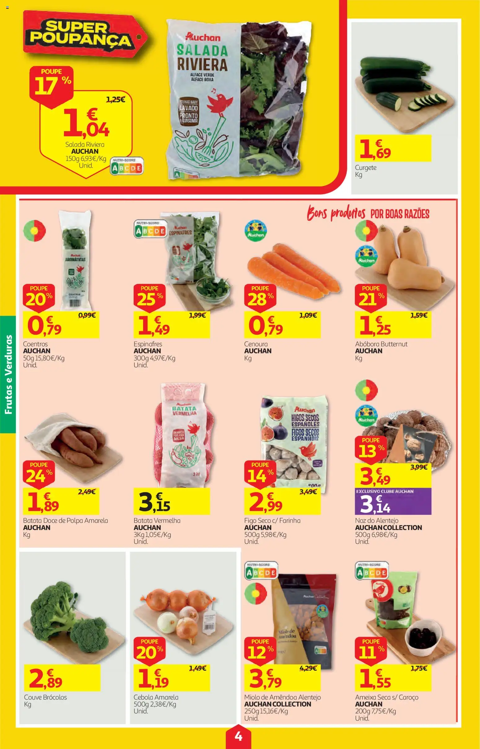 Auchan folheto │ válido de 22/10/2026 | Página: 4 | Produtos: Brócolos, Figos, Curgete, Farinha