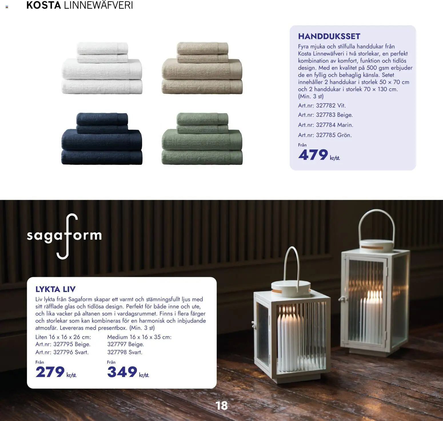 Lyreco reklamblad aktuell från 05/10/2026 | Sida: 18 | Produkter: Handduksset, Handdukar, Glas, Ljus