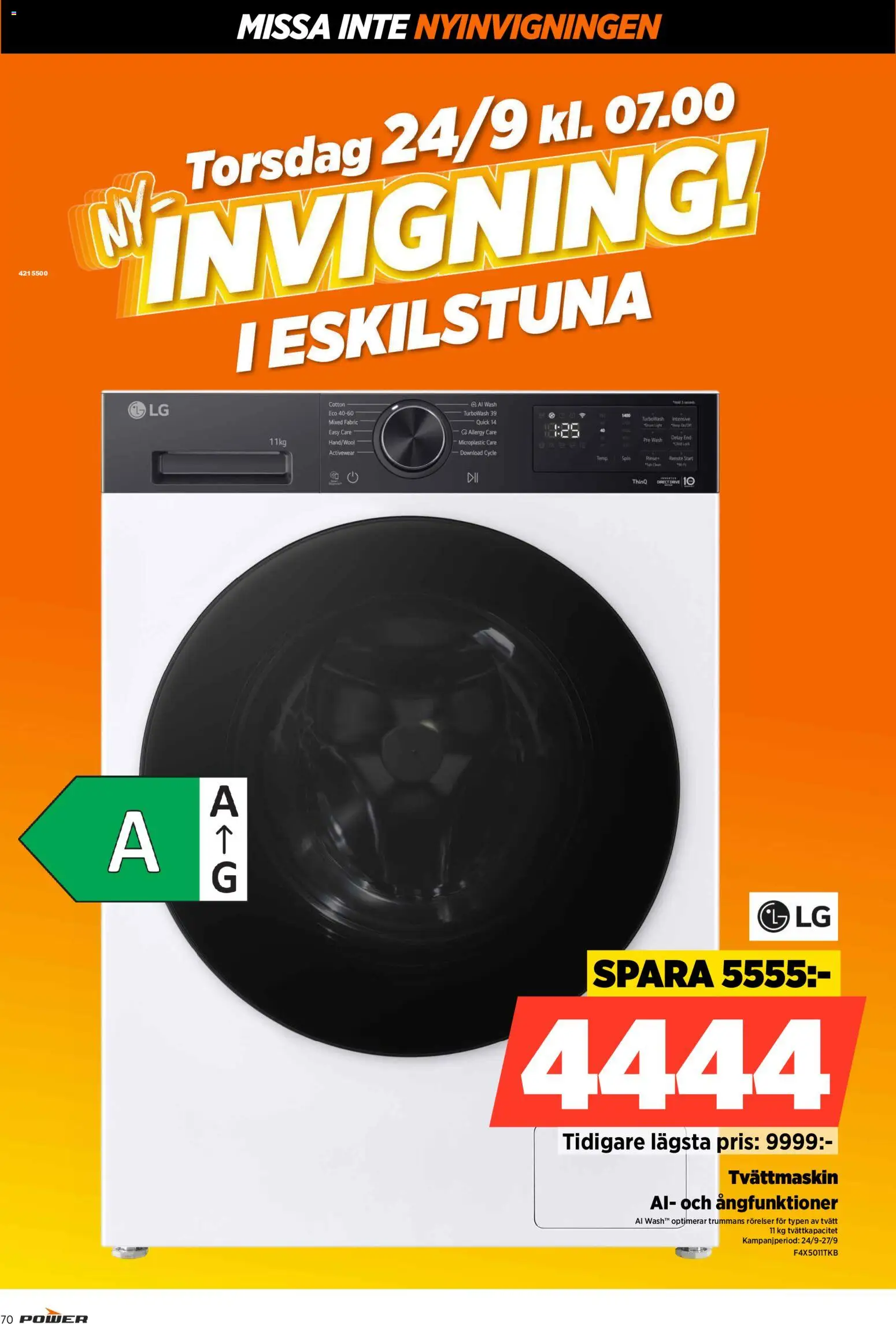 Power reklamblad aktuell från 24/09/2026 | Sida: 70 | Produkter: Tvättmaskin