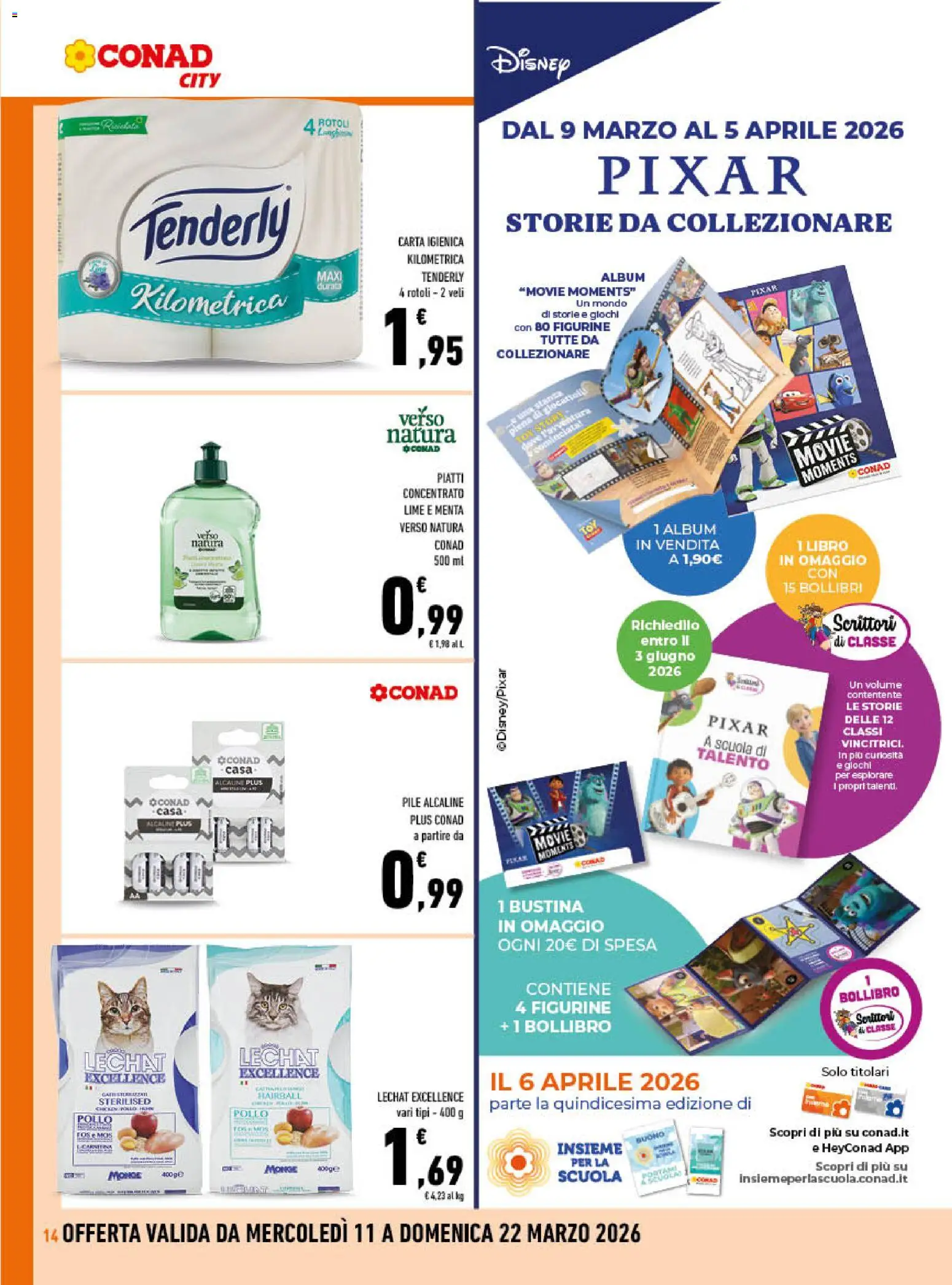 Volantino Conad del 11.03.2026 | Pagina: 14 | Prodotti: Pile, Carta igienica, Pollo, Menta