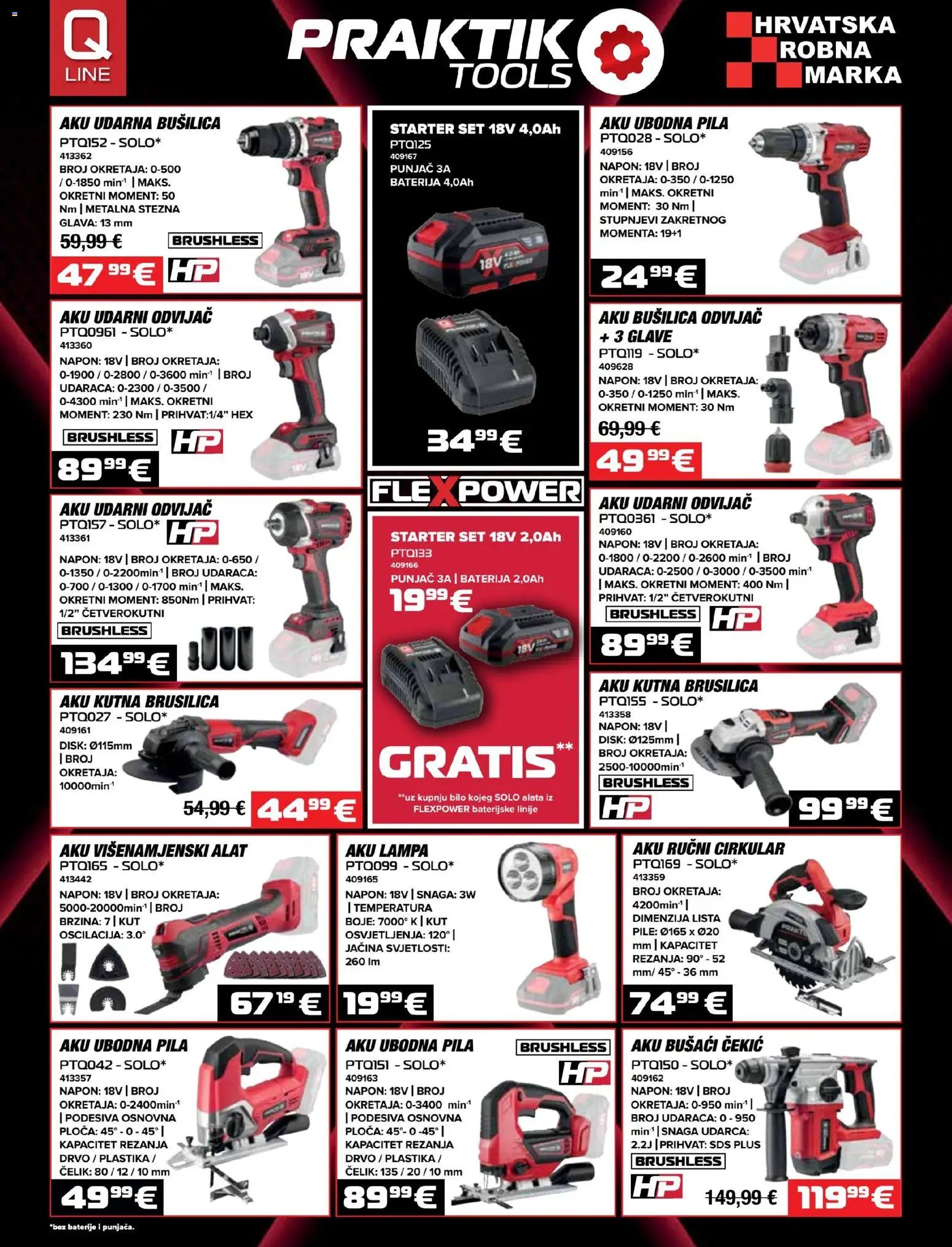 Pevex katalog | vrijedi od 27.08.2026 | Stranica: 22 | Proizvodi: Brusilica, Ubodna pila, Pila, Bušilica