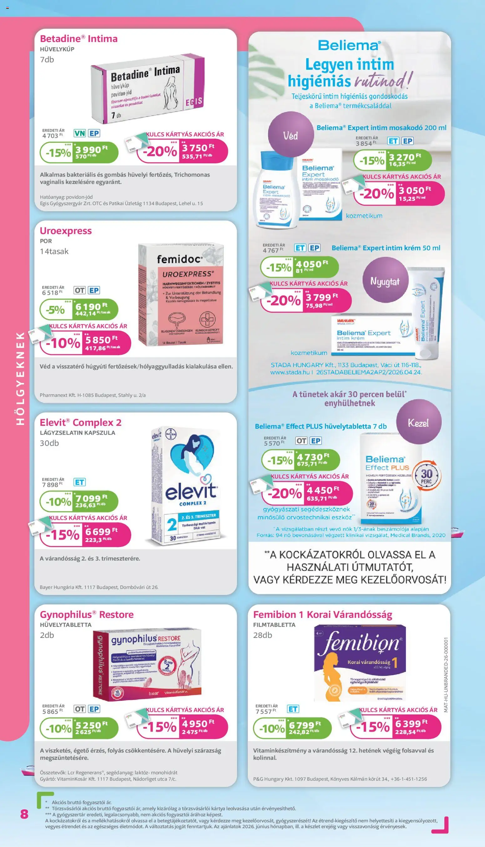 Kulcs Patika akciós ujság - amely érvényes a következő dátumtól: 01.06.2026 | Oldal: 8 | Termékek: Multivitamin