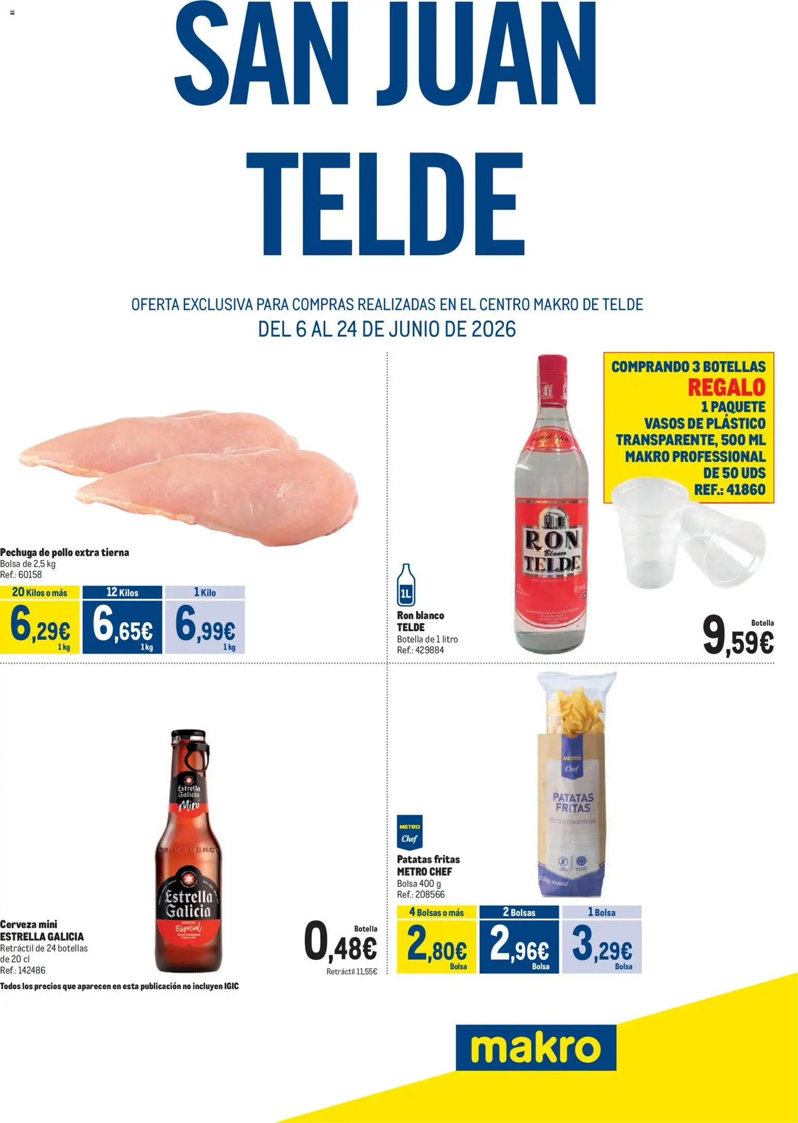 Makro Fiestas San Juan Telde │ válido desde el 06.06.2026 | Página: 1 | Productos: Ron, Cerveza, Vasos, Bolsa