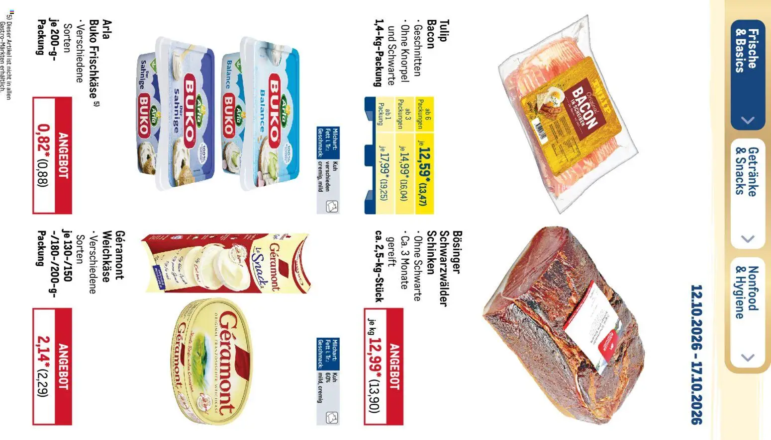 Metro Black Friday – gültig ab 12.10.2026 | Seite: 42 | Produkte: Geramont, Schinken, Frischkase