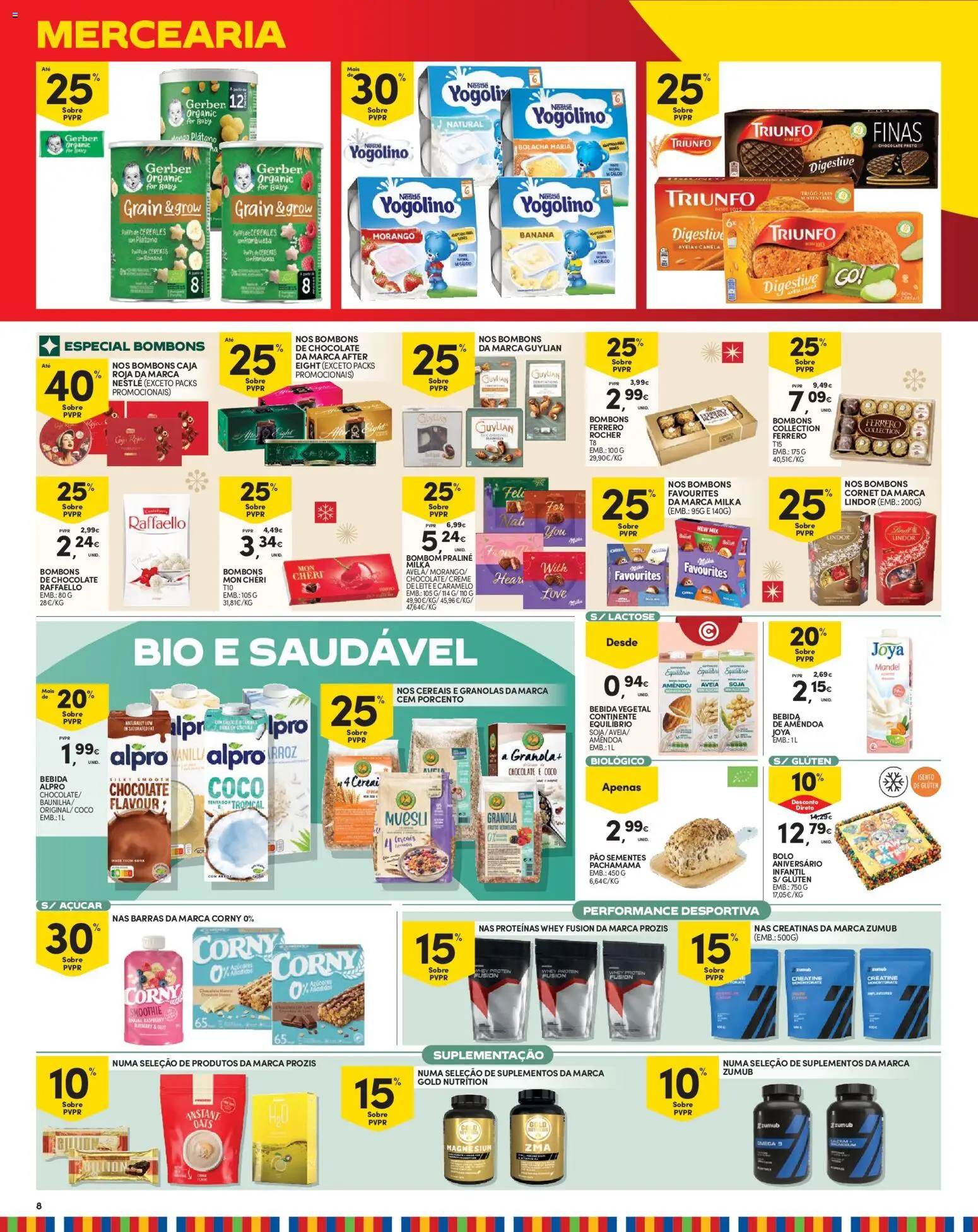 Continente folheto Madeira │ válido de 13/10/2026 | Página: 8 | Produtos: Banana, Granola, Pão, Açúcar