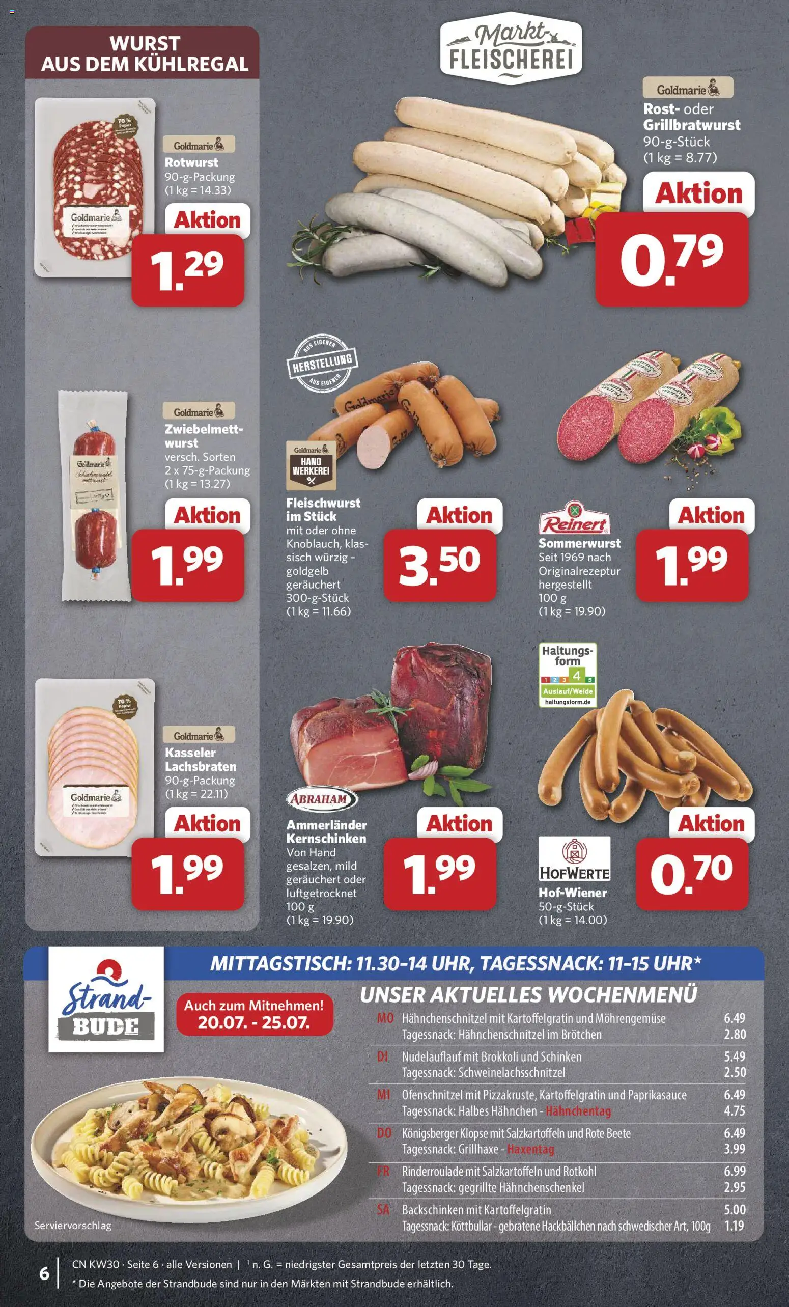 Combi Prospekt – gültig ab 20.07.2026 | Seite: 6 | Produkte: Hahnchen, Wurst, Rote Beete, Schinken