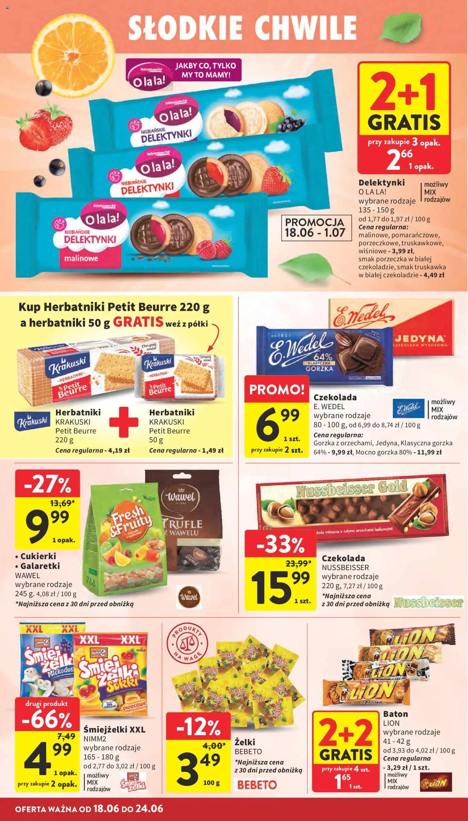 Intermarche gazetka od 18.06.2026 | Strona: 26 | Produkty: Porzeczka, Herbatniki, Baton, Czekolada