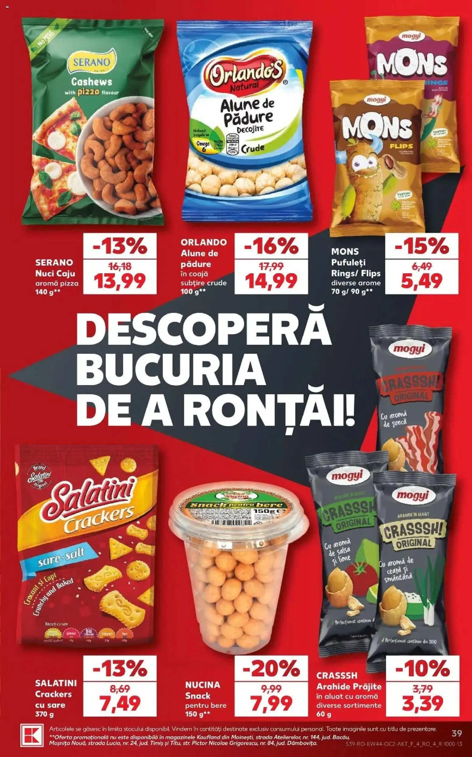 Kaufland Iași 28.10.2026 - Revista si Oferta | Pagină: 39 | Produse: Omega, Pizza, Smântână, Ceapă