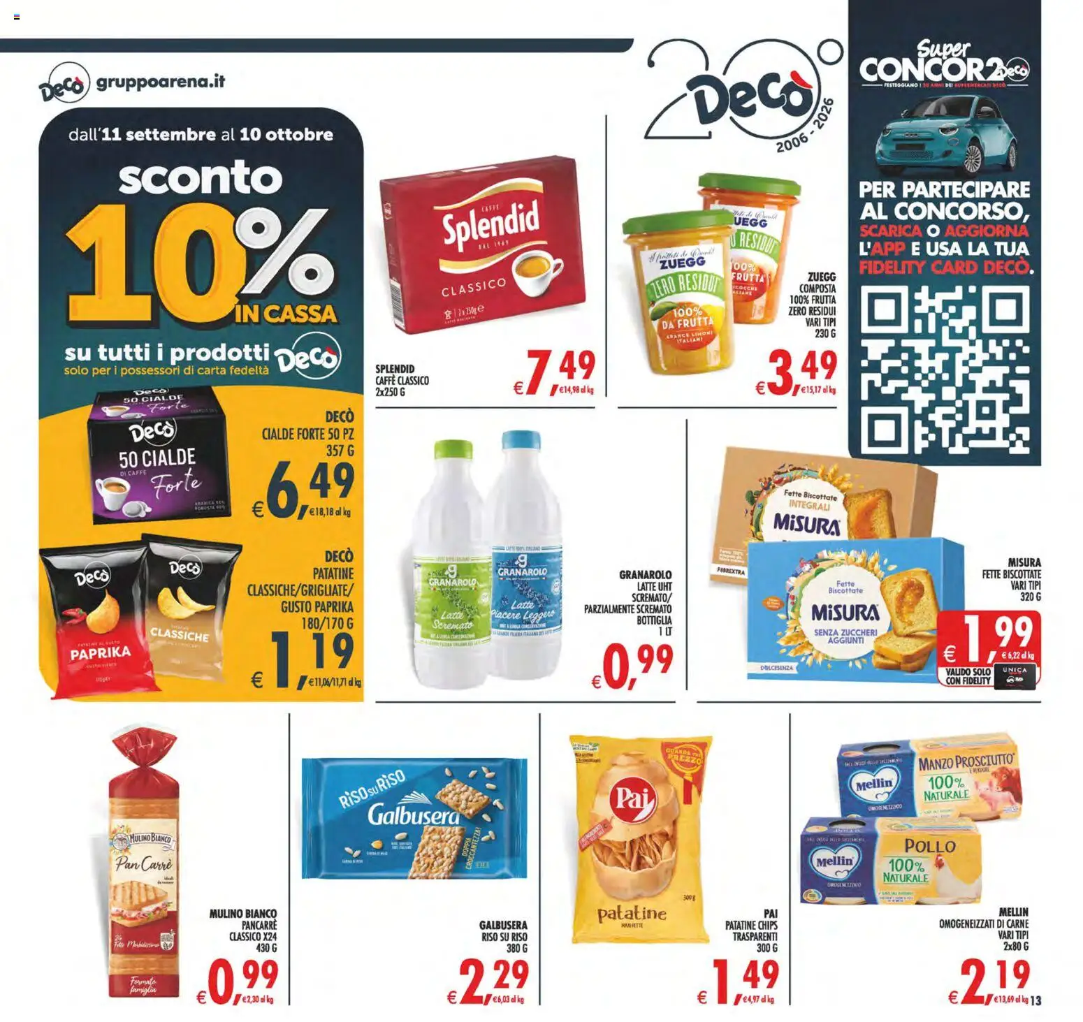 Volantino Decò del 22/09/2026 | Pagina: 13 | Prodotti: Caffè, Pollo, Manzo, Patatine