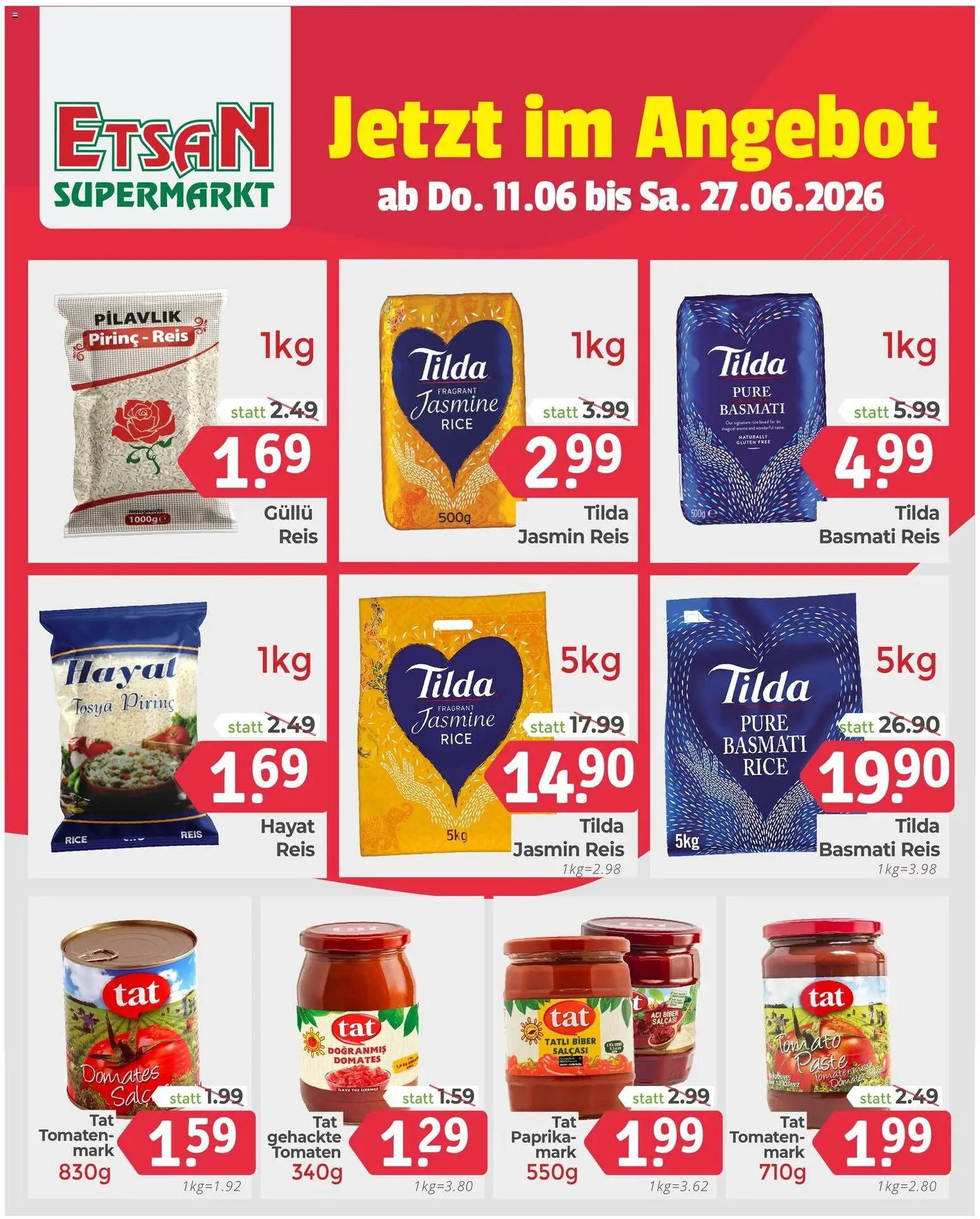 ETSAN Flugblatt gültig ab 11.06.2026 | Seite: 5 | Produkte: Tomaten, Reis