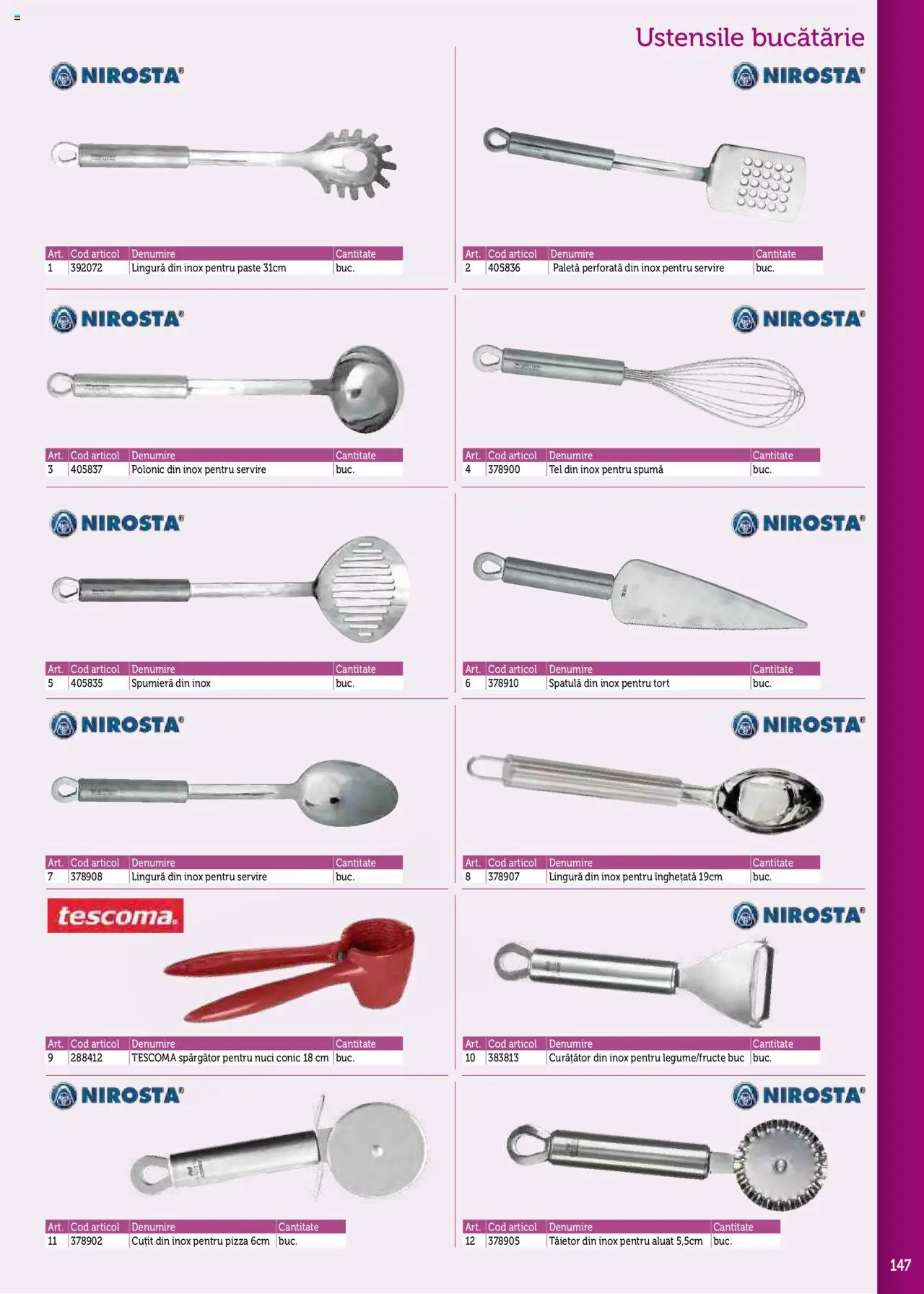 Noul catalog Metro – valabil de la 17.09.2025 | Pagină: 147 | Produse: Cuțit, Paste, Nuci, Înghețată