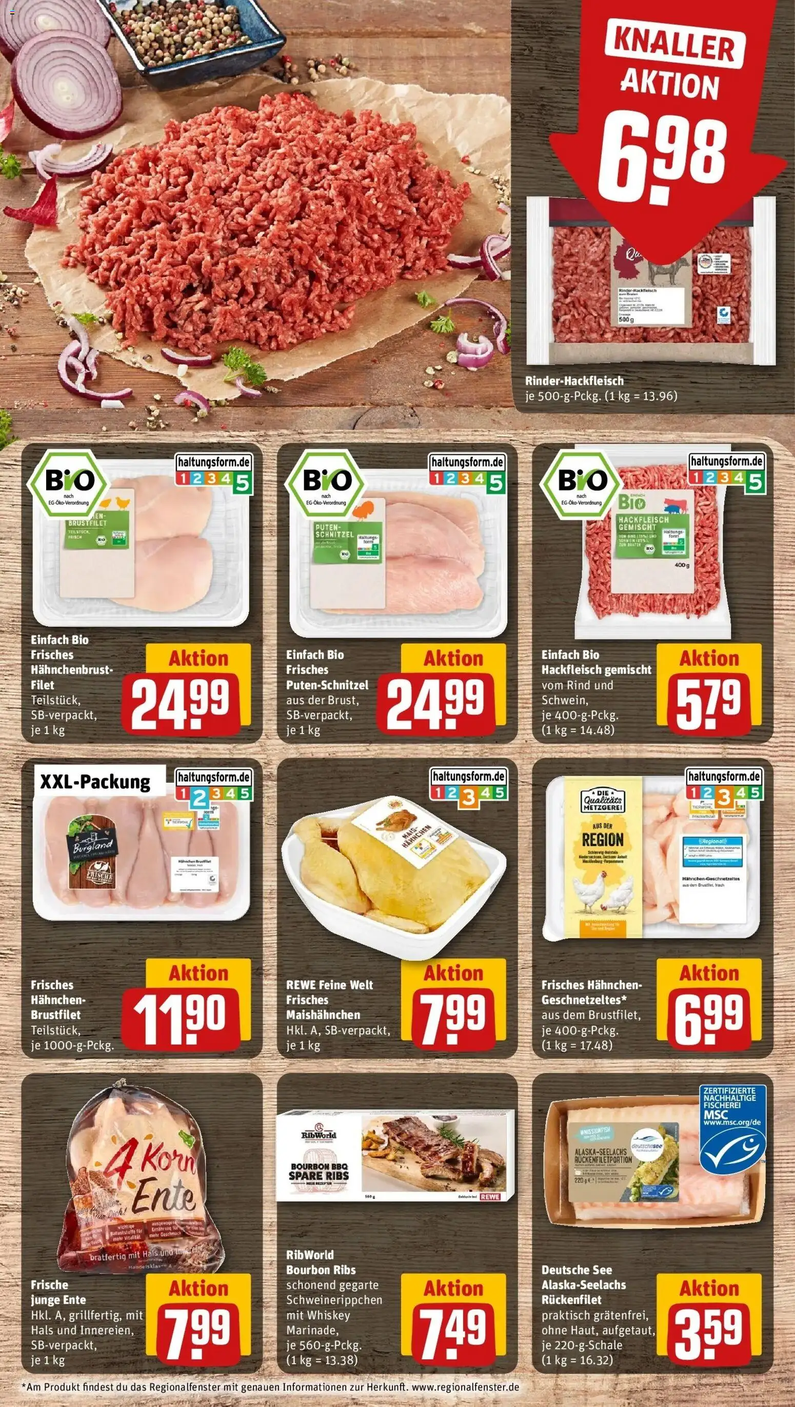 REWE Prospekt ab 28.09.2026 zum Blättern » Angebote | Seite: 17 | Produkte: Mais, Spare ribs, Bourbon, Hackfleisch