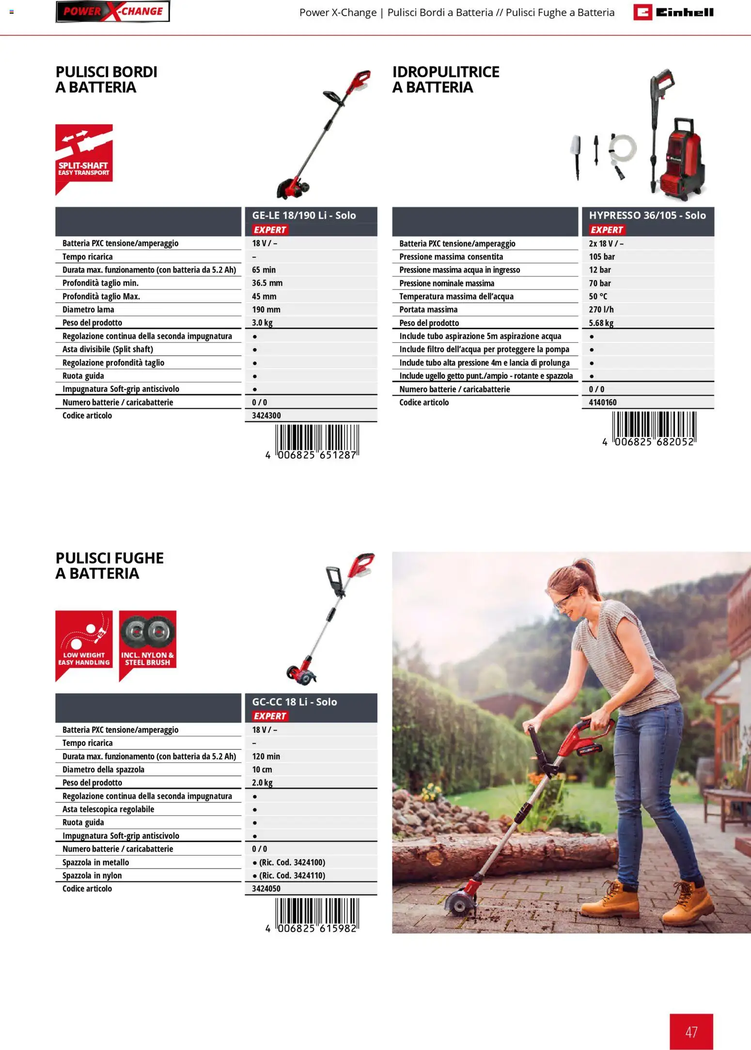 Volantino Einhell del 02/03/2026 | Pagina: 49 | Prodotti: Acqua, Tubo, Idropulitrice, Batterie