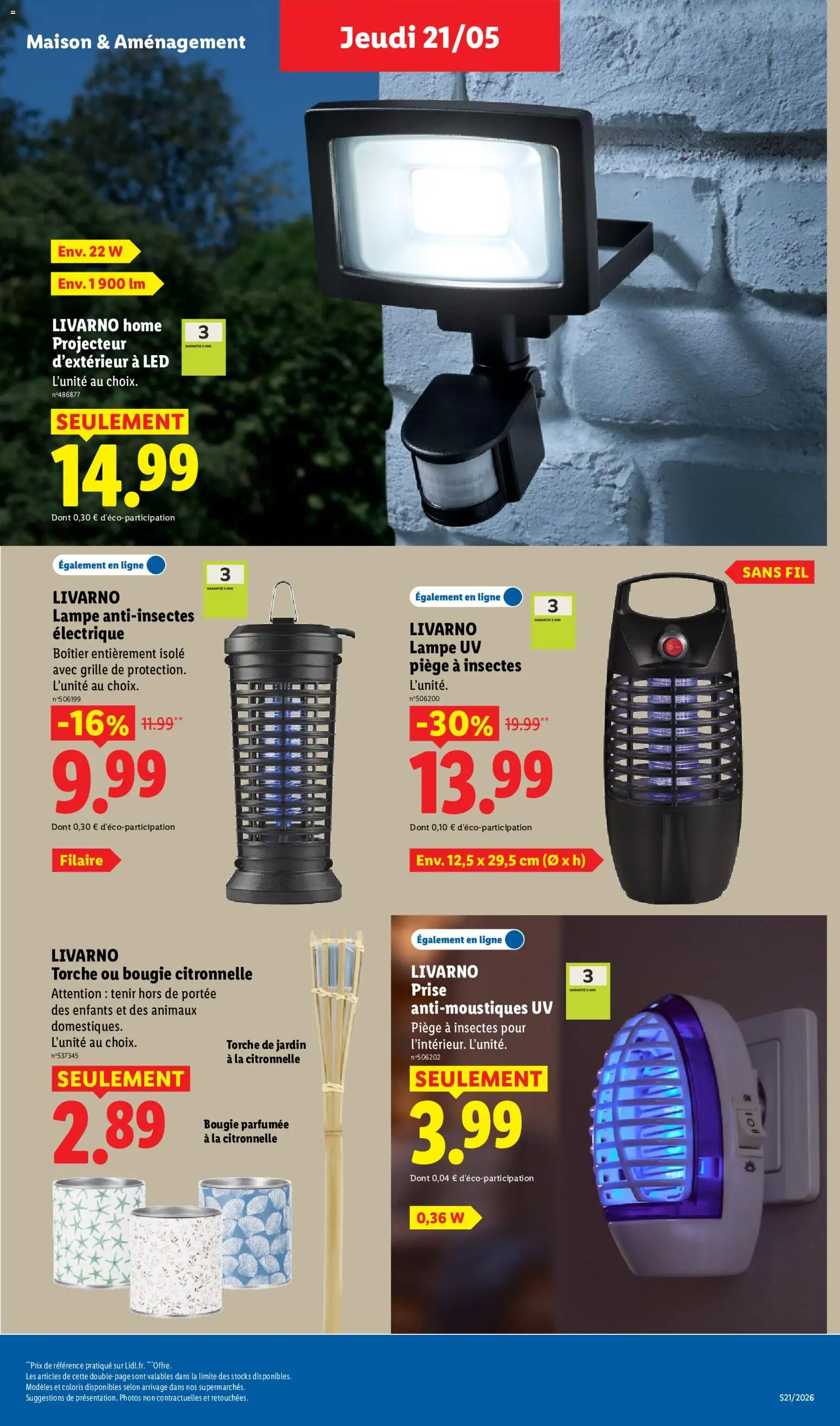 {H1} | Page: 31 | Produits: Prise, Citronnelle, Lampe, Projecteur