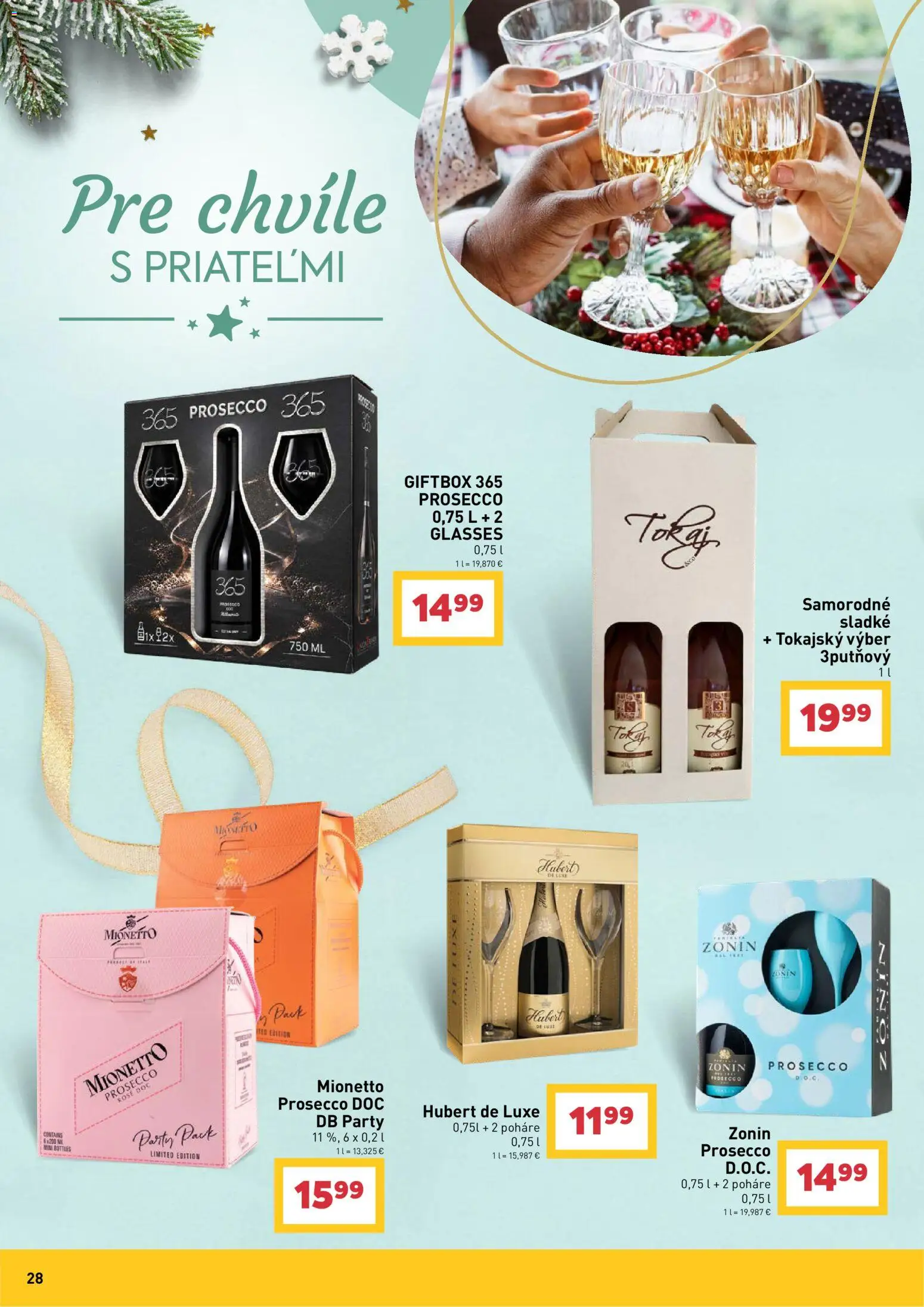 Nové Billa akcie – leták je platný od 14.10.2026 | Strana: 28 | Produkty: Prosecco, Poháre, Mionetto Prosecco, Hubert de Luxe