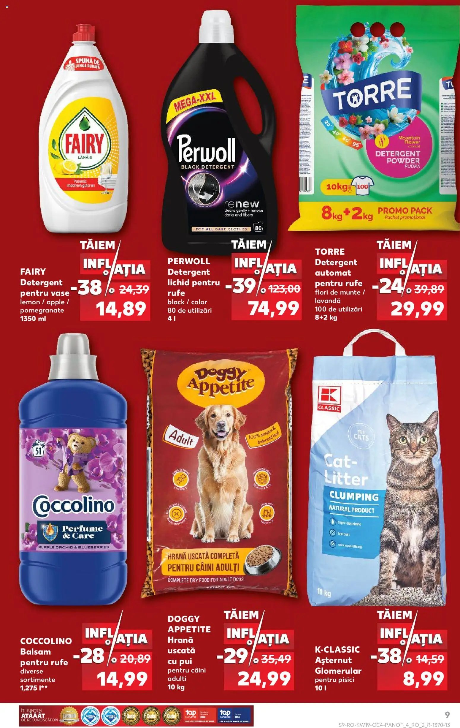 Noul catalog Kaufland – valabil de la 06.05.2026 | Pagină: 9 | Produse: Hacıyatmaz Kedi Oyuncağı, Pudră, Yorgan, Detergent