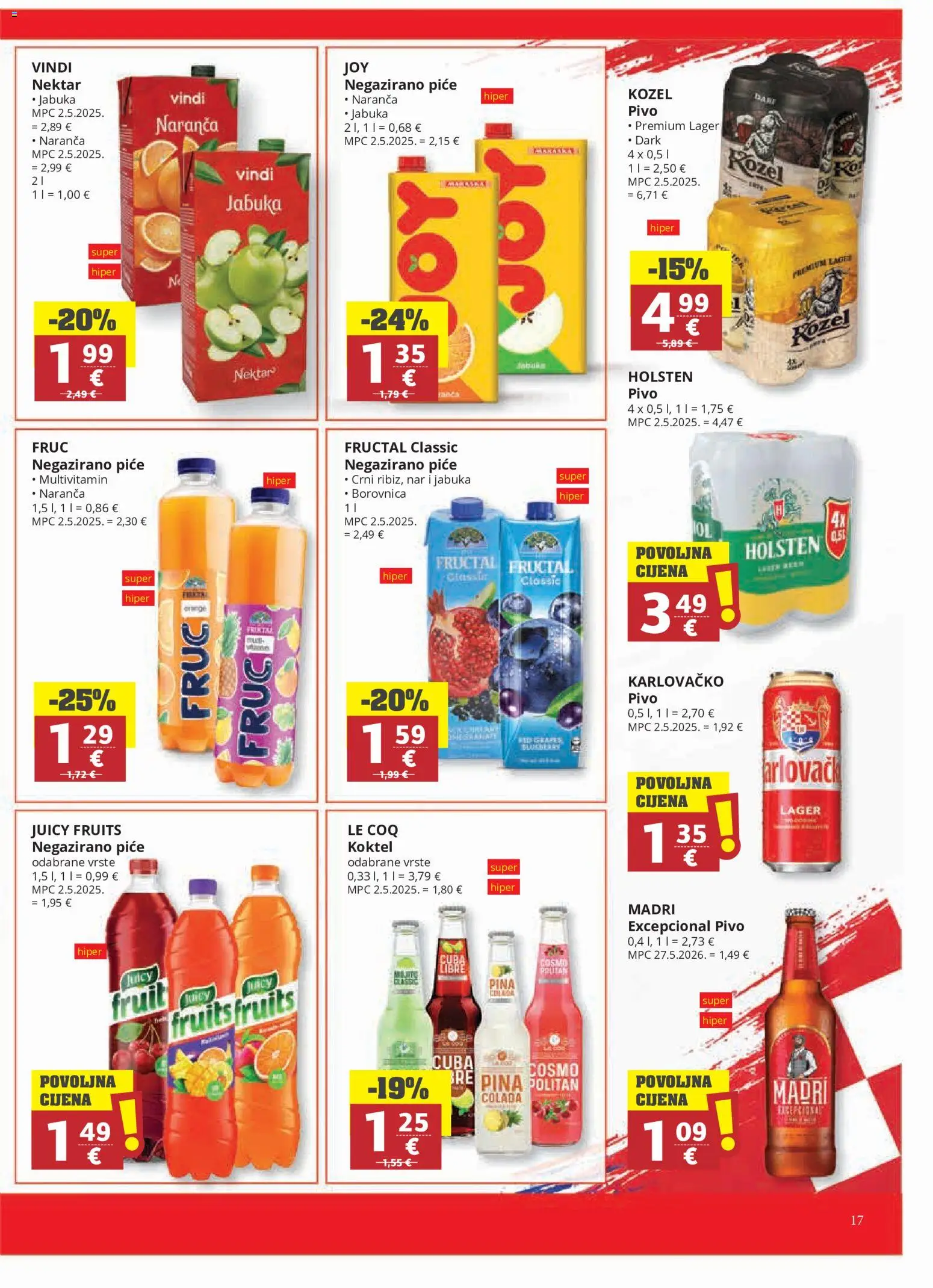 Ultra Gros katalog | vrijedi od 14.07.2026 | Stranica: 17 | Proizvodi: Kozel, Karlovačko, Pivo, Jabuka