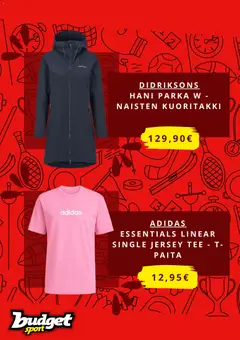 Budget Sport-mainoslehti voimassa 23/06/2026 alkaen | Sivu: 2 | Tuotteet: Paita, Tee, Kuoritakki