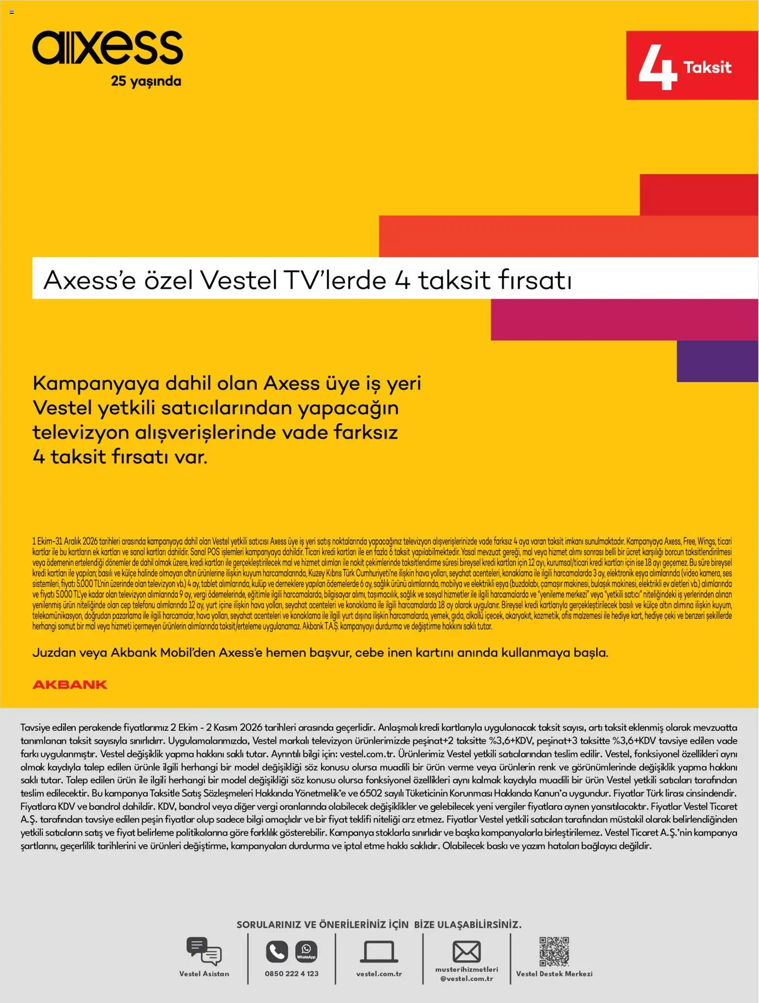 Vestel - Tüketici Elektroniği - 01 Ekim 2026 tarihinden itibaren geçerlidir | Sayfa: 20 | Ürünler: Baskı, Tablet, Televizyon, Video