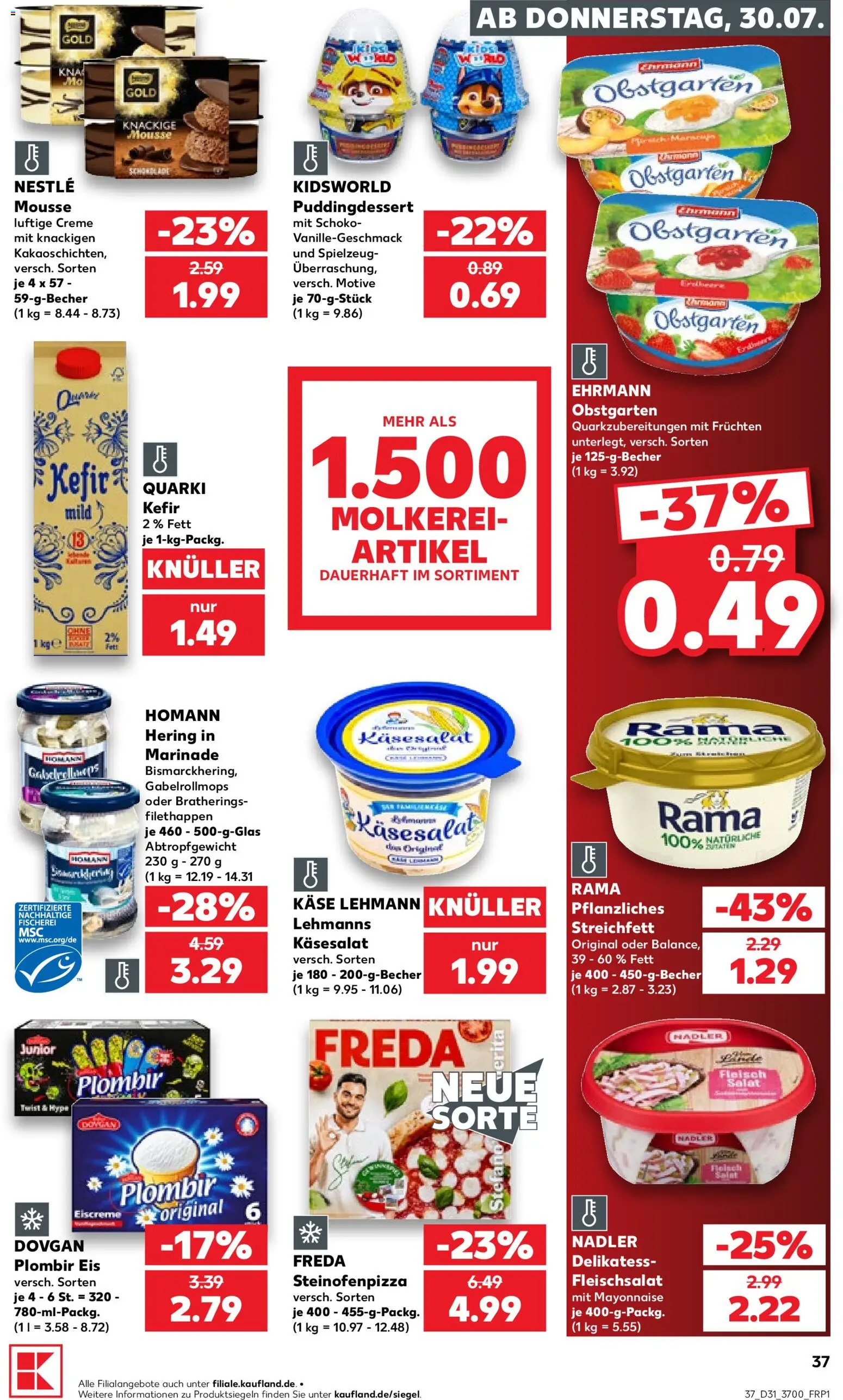 Kaufland Prospekt Rostock – gültig ab 30.07.2026 | Seite: 37 | Produkte: Rama, Eiscreme, Creme, Salat