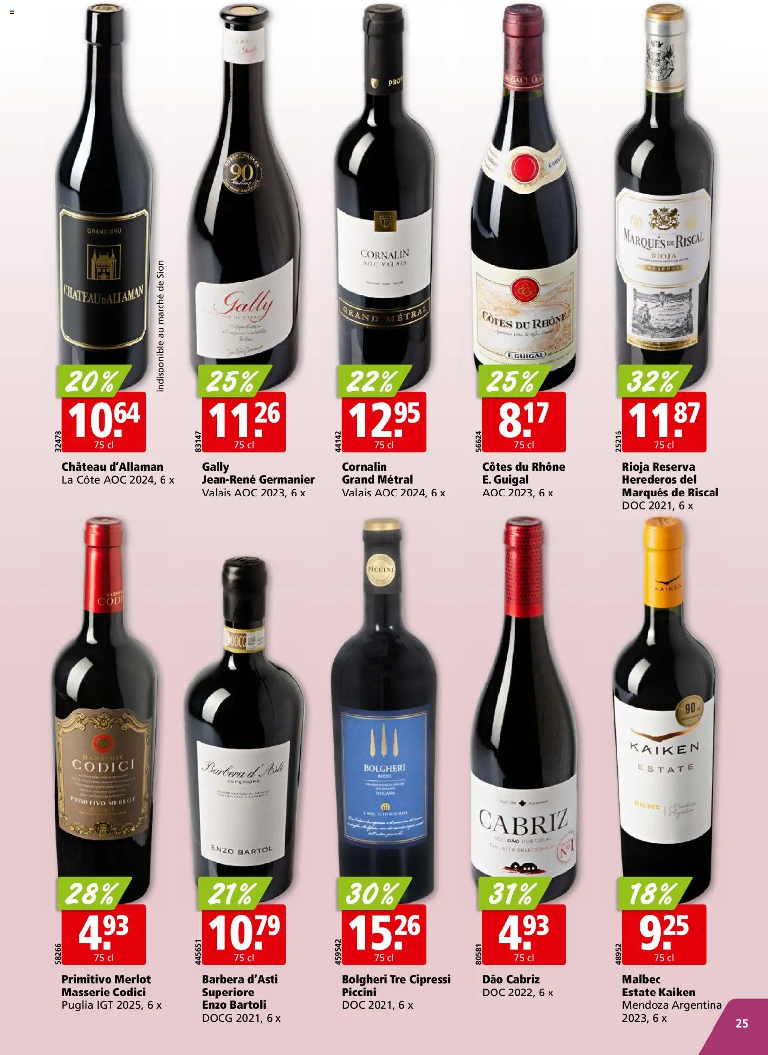 Aligro aktionen Chavannes, Matran, Genève, Sion – gültig ab 24.08.2026 | Seite: 25 | Produkte: Merlot