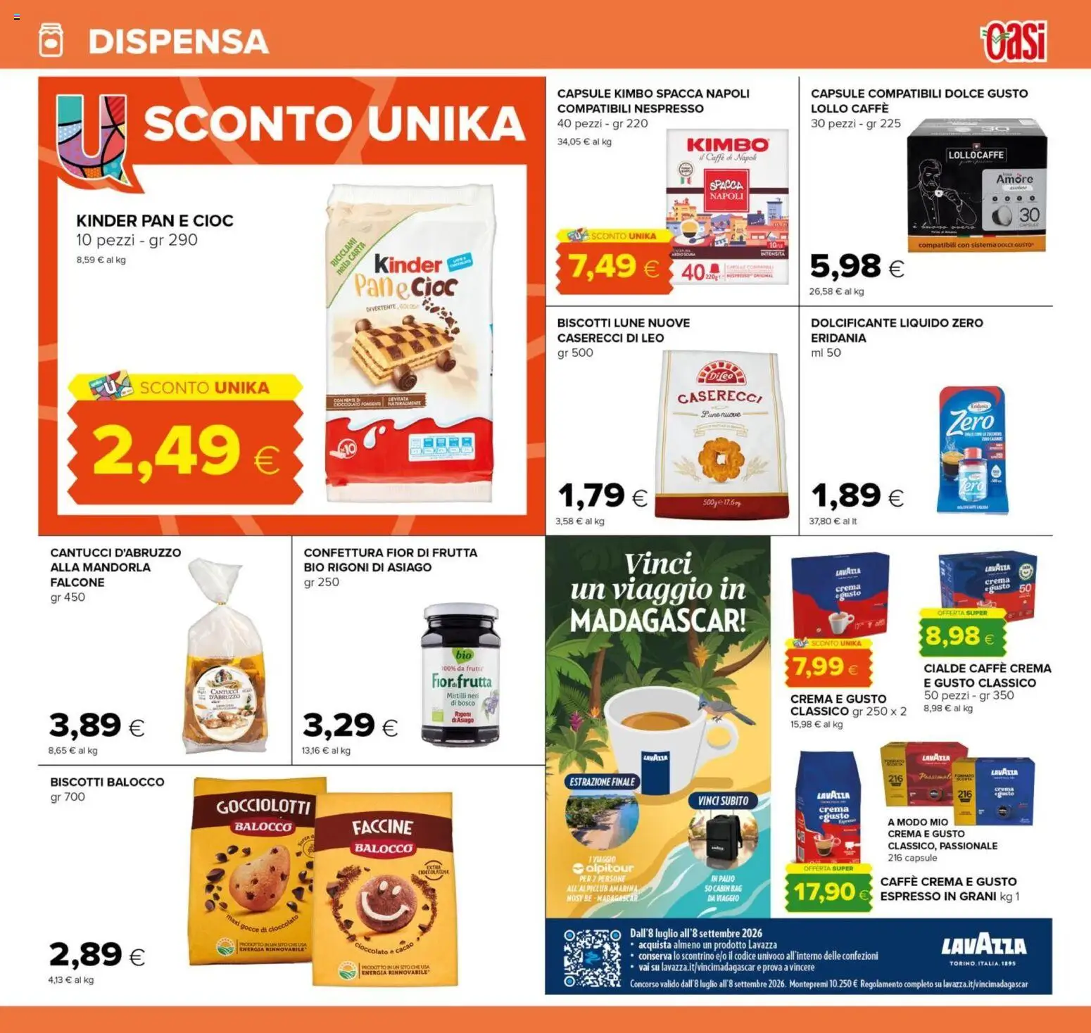 Volantino Oasi del 29/07/2026 | Pagina: 19 | Prodotti: Dolcificante, Crema, Pane, Caffè