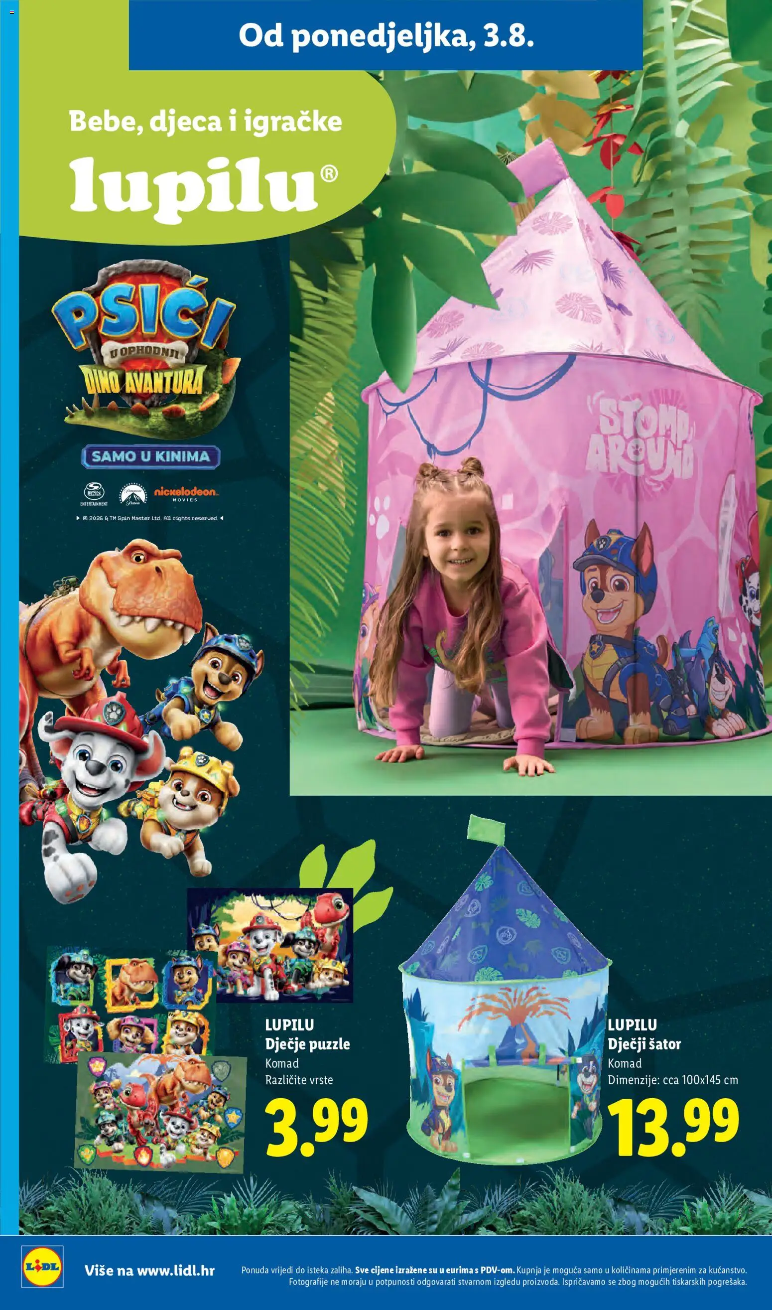 Lidl katalog | vrijedi od 03.08.2026 | Stranica: 28 | Proizvodi: Puzzle, Šator, Igračke