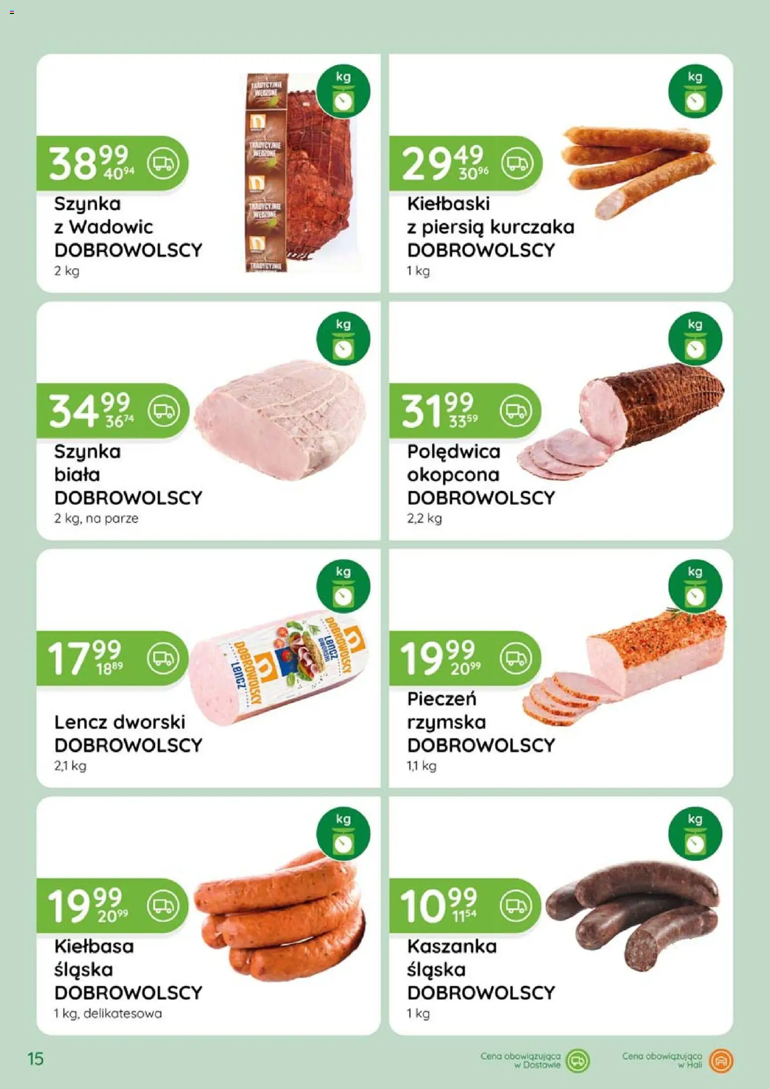 Eurocash gazetka - Katalog Wędlin od 07.05.2026 | Strona: 15 | Produkty: Kiełbasa, Kaszanka, Kiełbaski, Szynka
