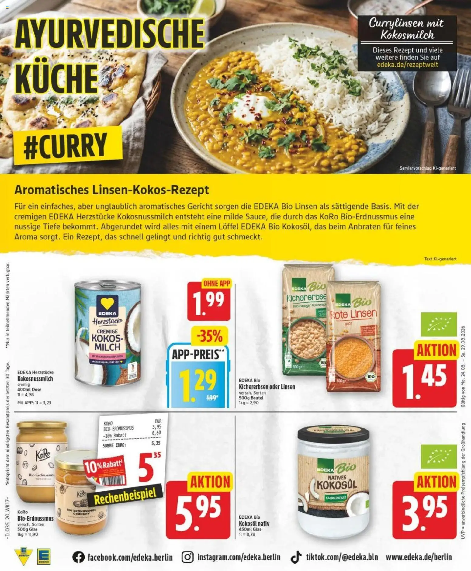 Edeka Prospekt Berlin – gültig ab 23.08.2026 | Seite: 22 | Produkte: Milch, Küche, Kokosmilch