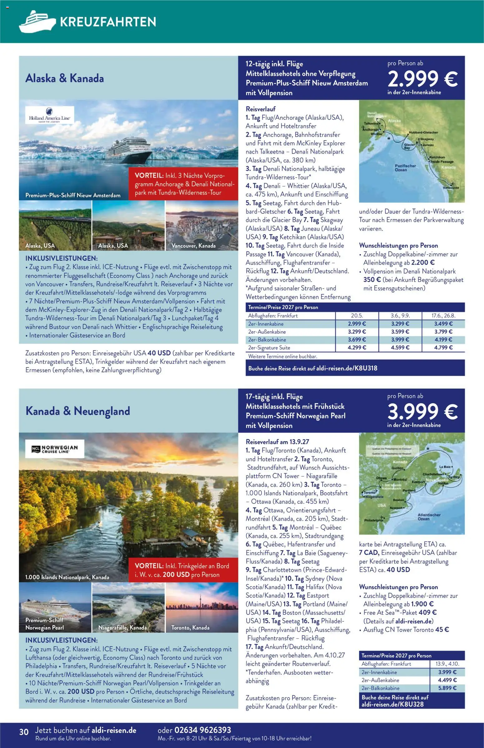 Aldi Reisen Reisemagazin – gültig ab 01.07.2026 | Seite: 30 | Produkte: Philadelphia, Uhr