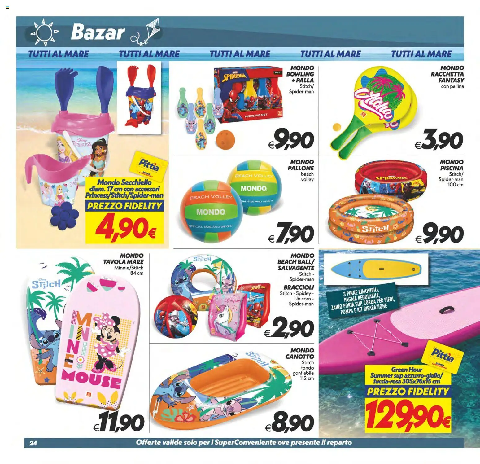 Volantino SuperConveniente del 30/06/2026 | Pagina: 24 | Prodotti: Braccioli, Zaino, Pallone, Mouse
