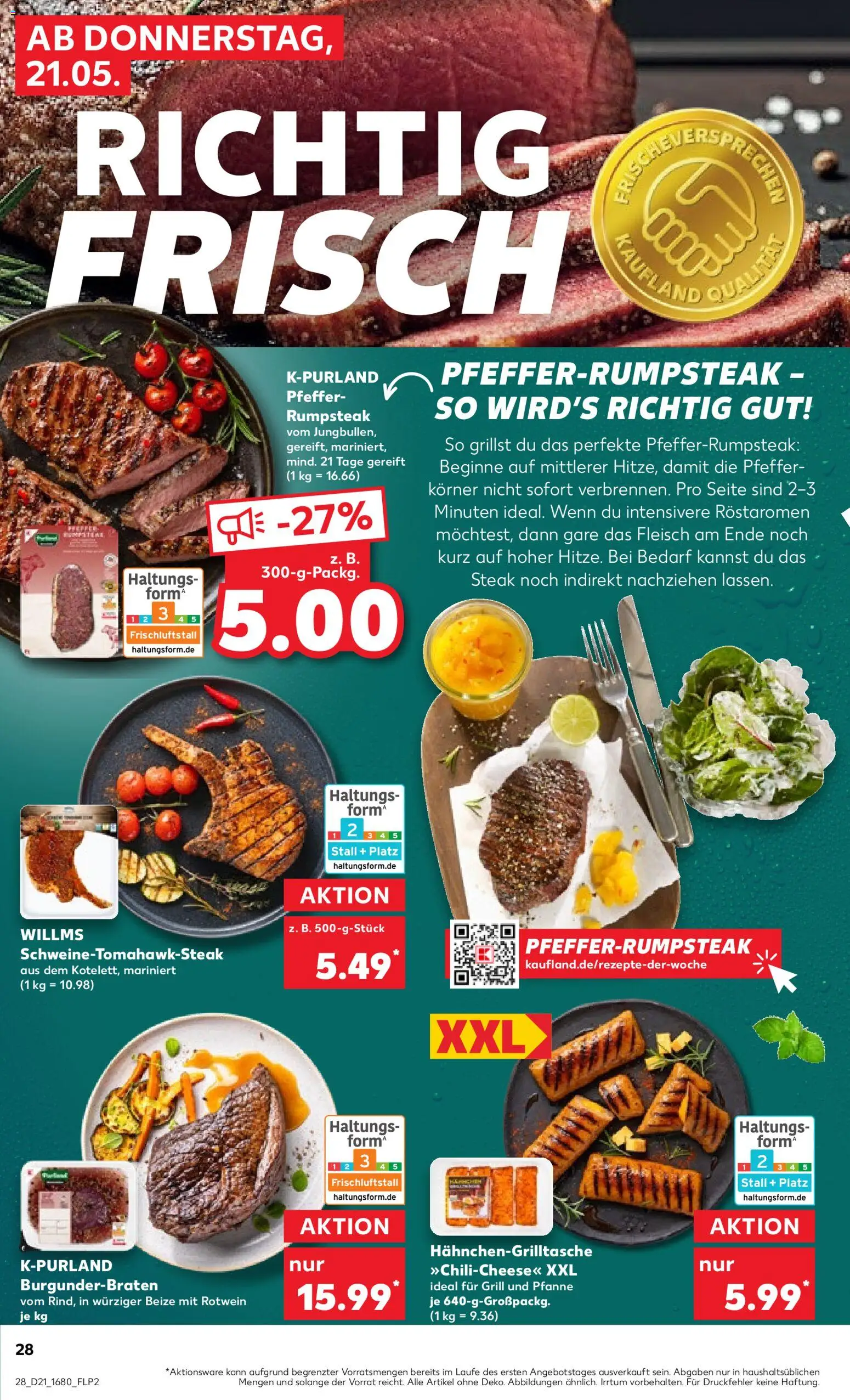 Kaufland Prospekt Stuttgart	 – gültig ab 21.05.2026 | Seite: 28 | Produkte: Rumpsteak, Rotwein, Steak, Fleisch