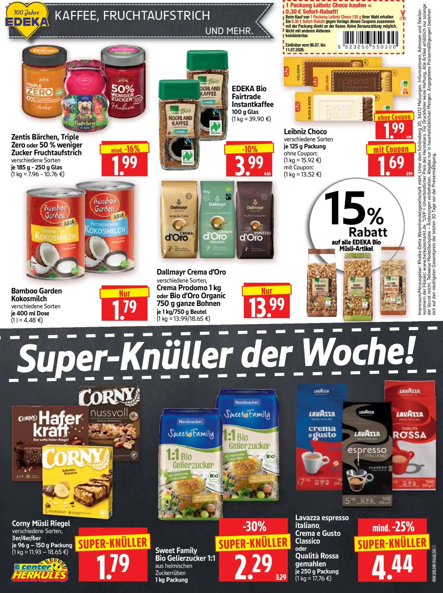 HERKULES Prospekt – gültig ab 06.07.2026 | Seite: 16 | Produkte: Musli, Gelierzucker, Kaffee, Telefon