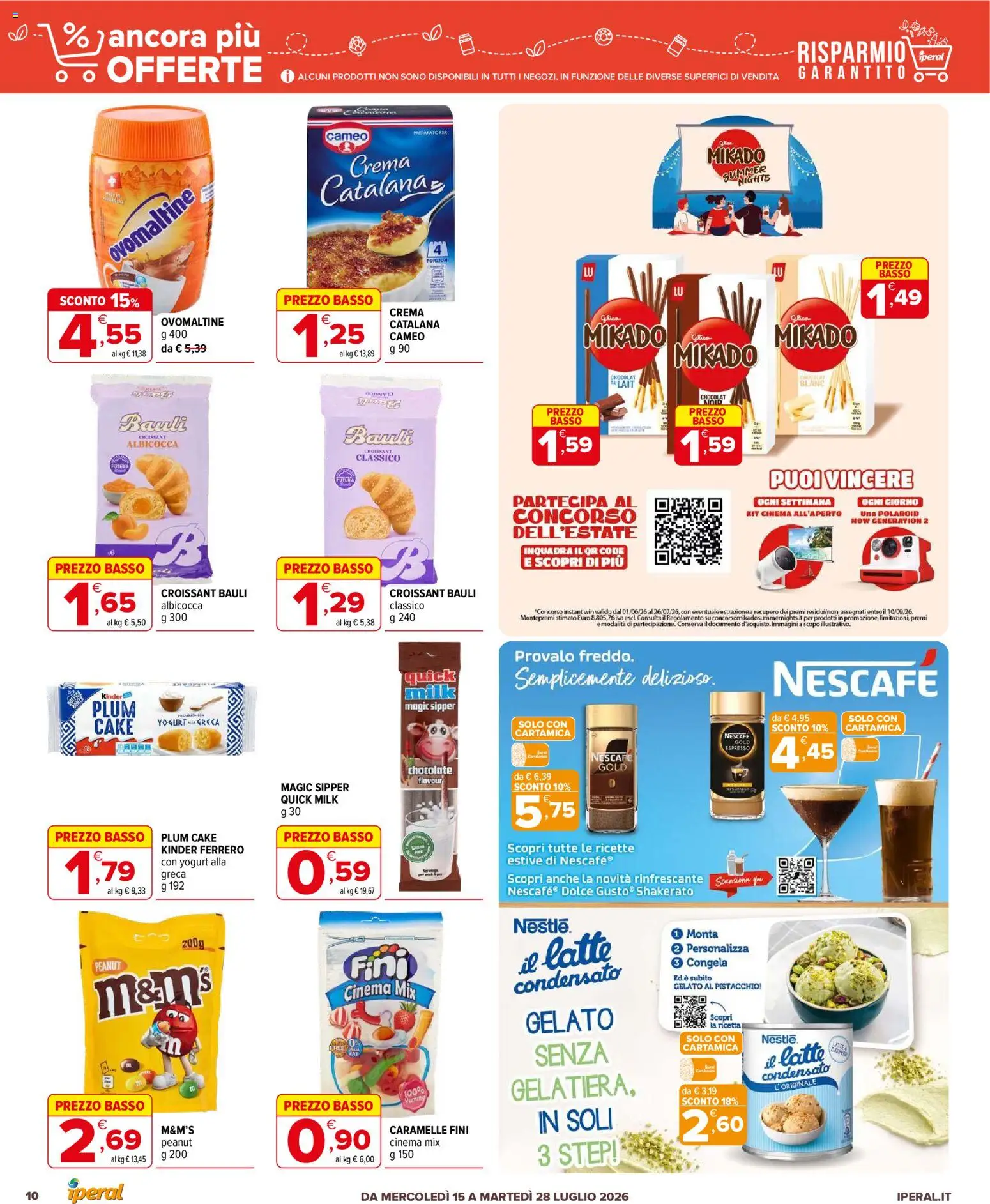 Volantino Iperal del 15/07/2026 | Pagina: 10 | Prodotti: Yogurt, Gelato, Latte, Croissant