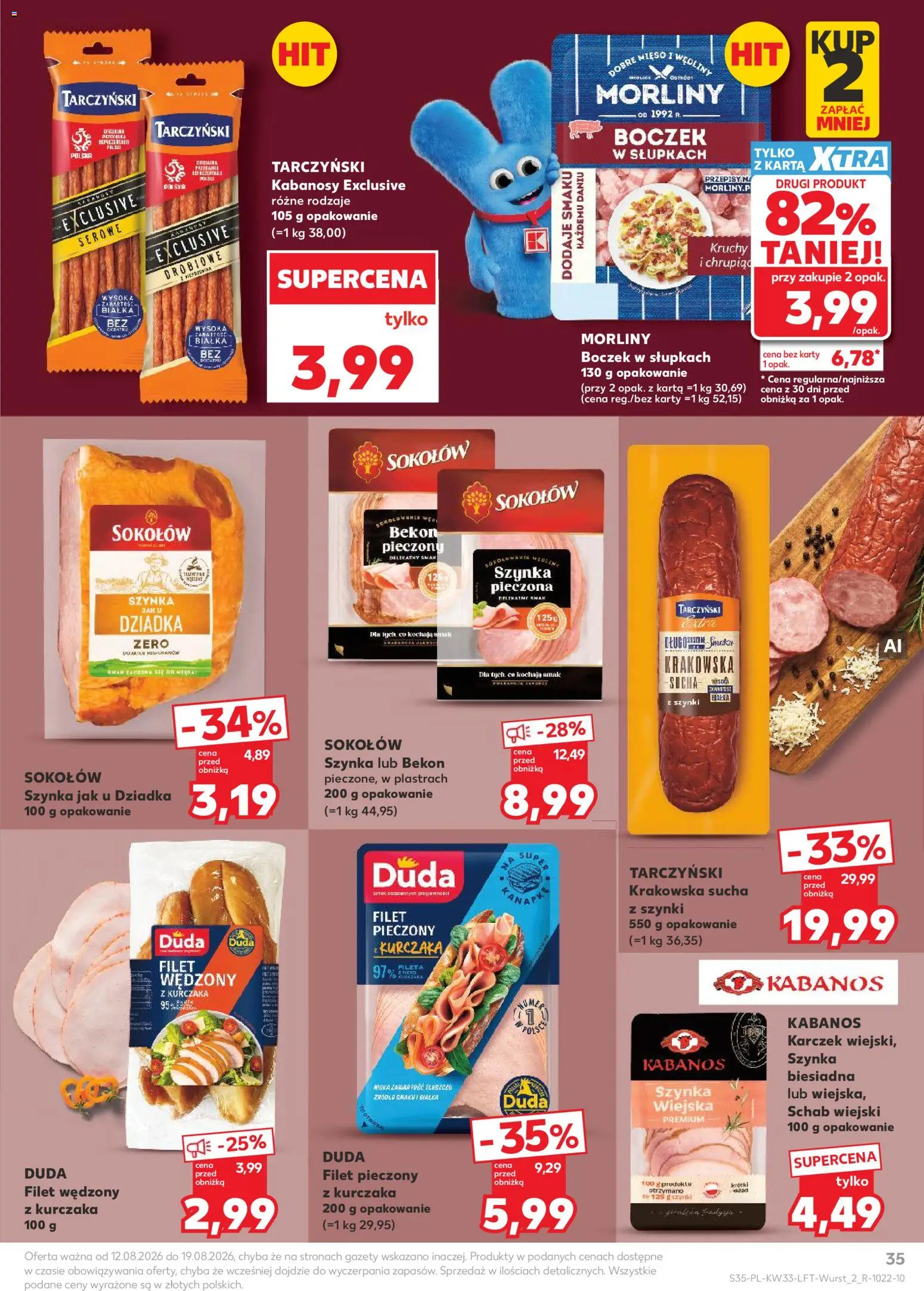 Kaufland gazetka od 12.08.2026 | Strona: 35 | Produkty: Schab, Szynka, Boczek, Wędliny